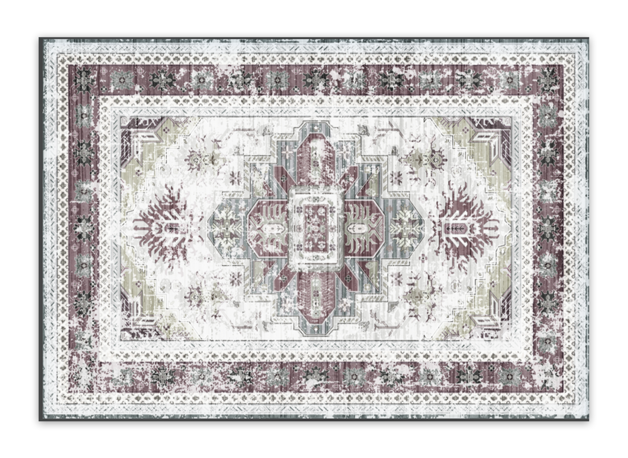 Rechteckiger Teppich im Orientstil in Grau und Weiß 160x230 cm RAJAH