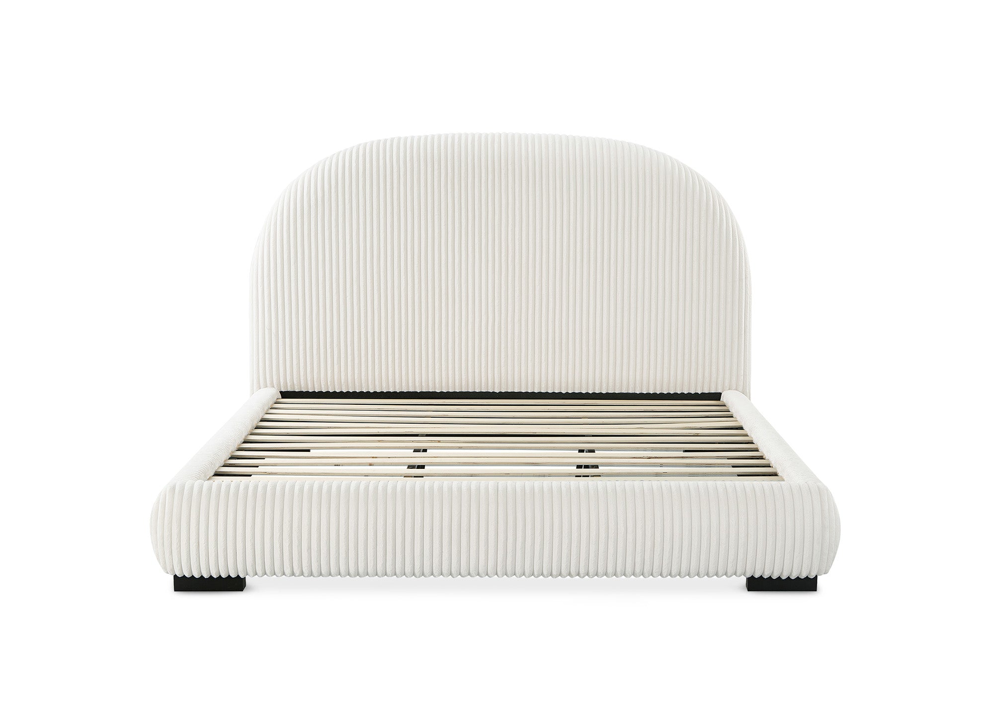 Doppelbett aus dickem, beigem Cord 180x200cm COSY