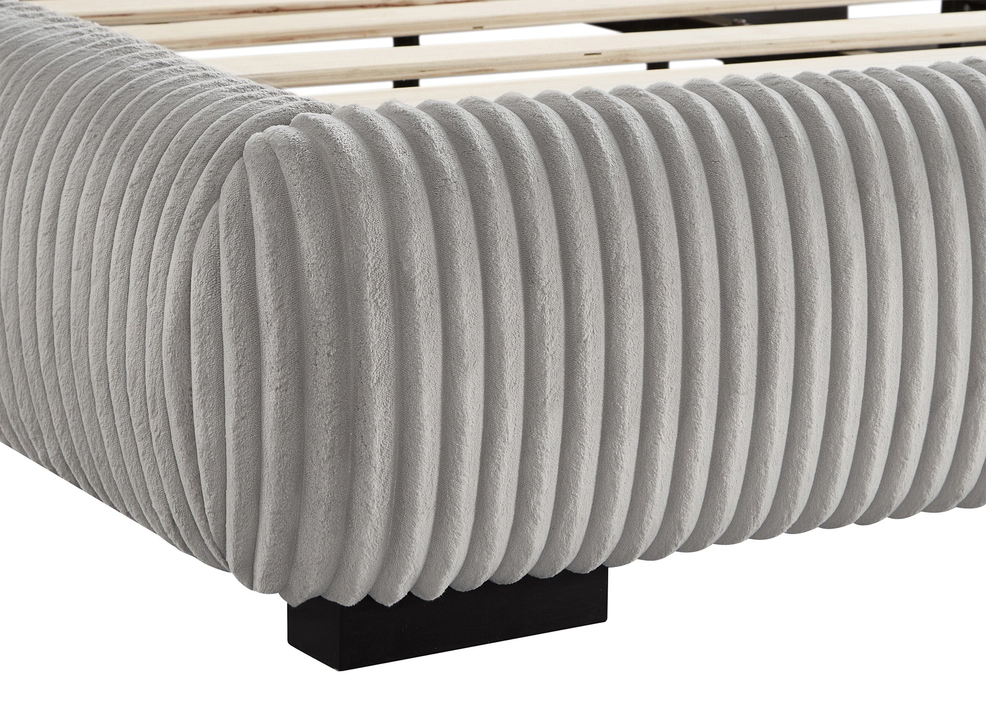Dickes graues Cord-Doppelbett 160x200cm COSY
