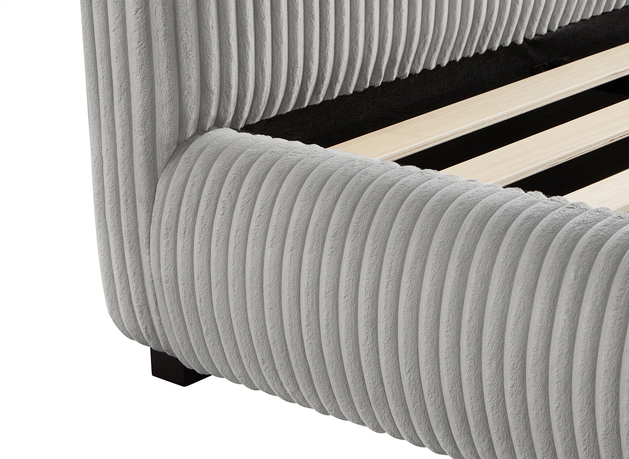 Dickes graues Cord-Doppelbett 160x200cm COSY