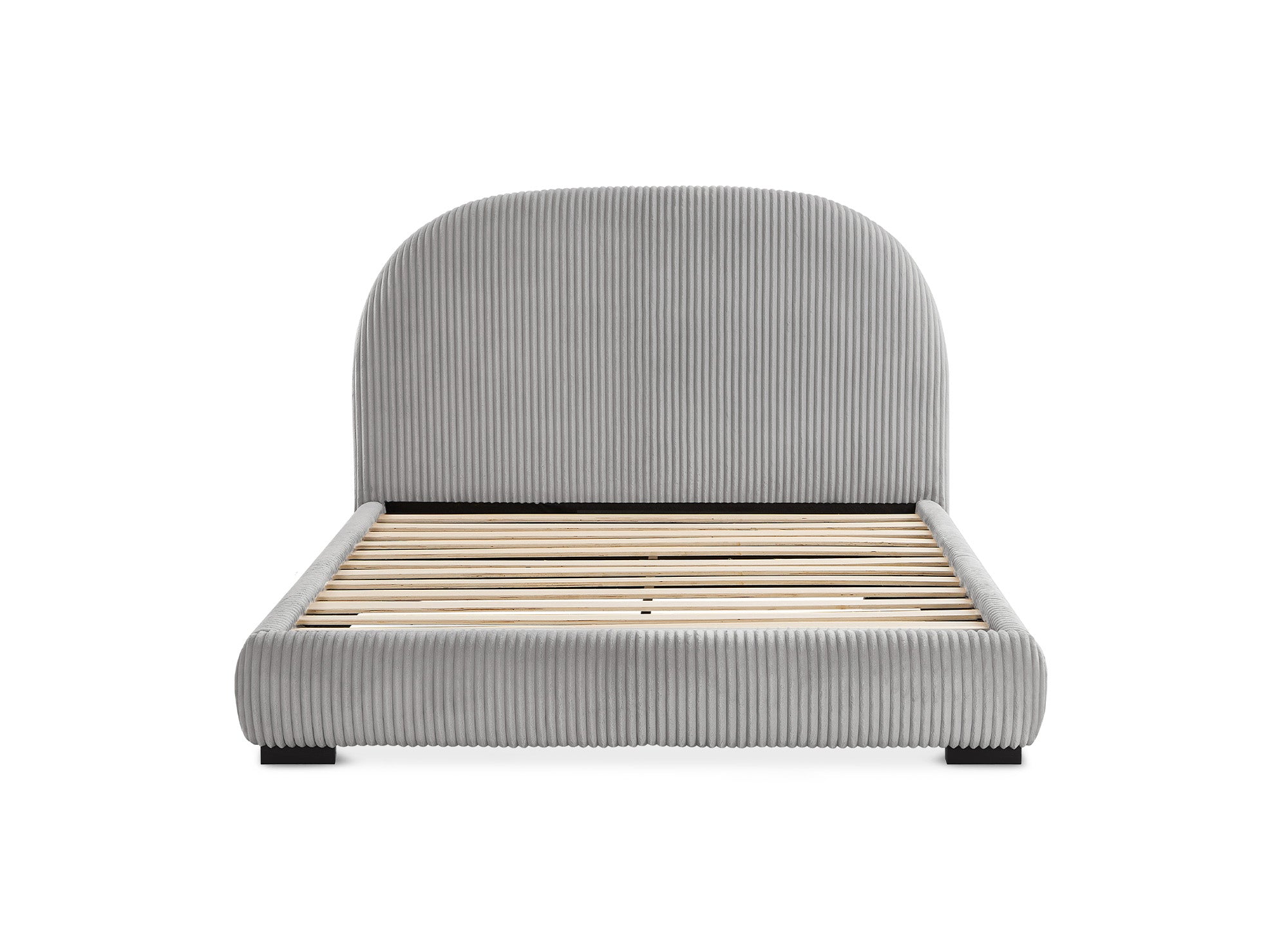 Dickes graues Cord-Doppelbett 160x200cm COSY