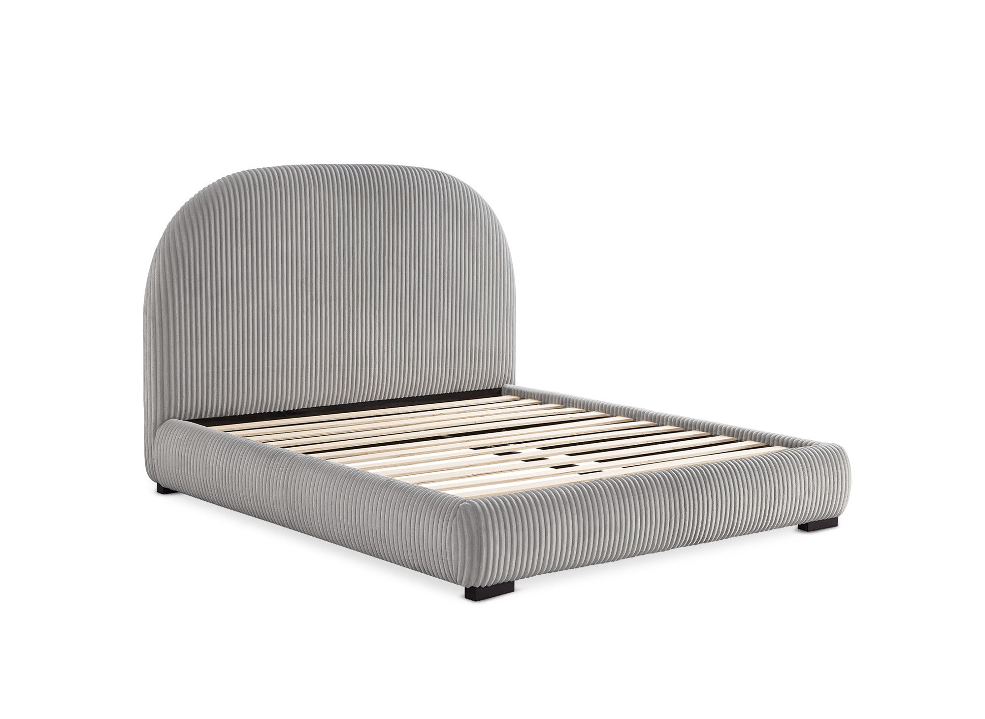 Dickes graues Cord-Doppelbett 140x190cm COSY