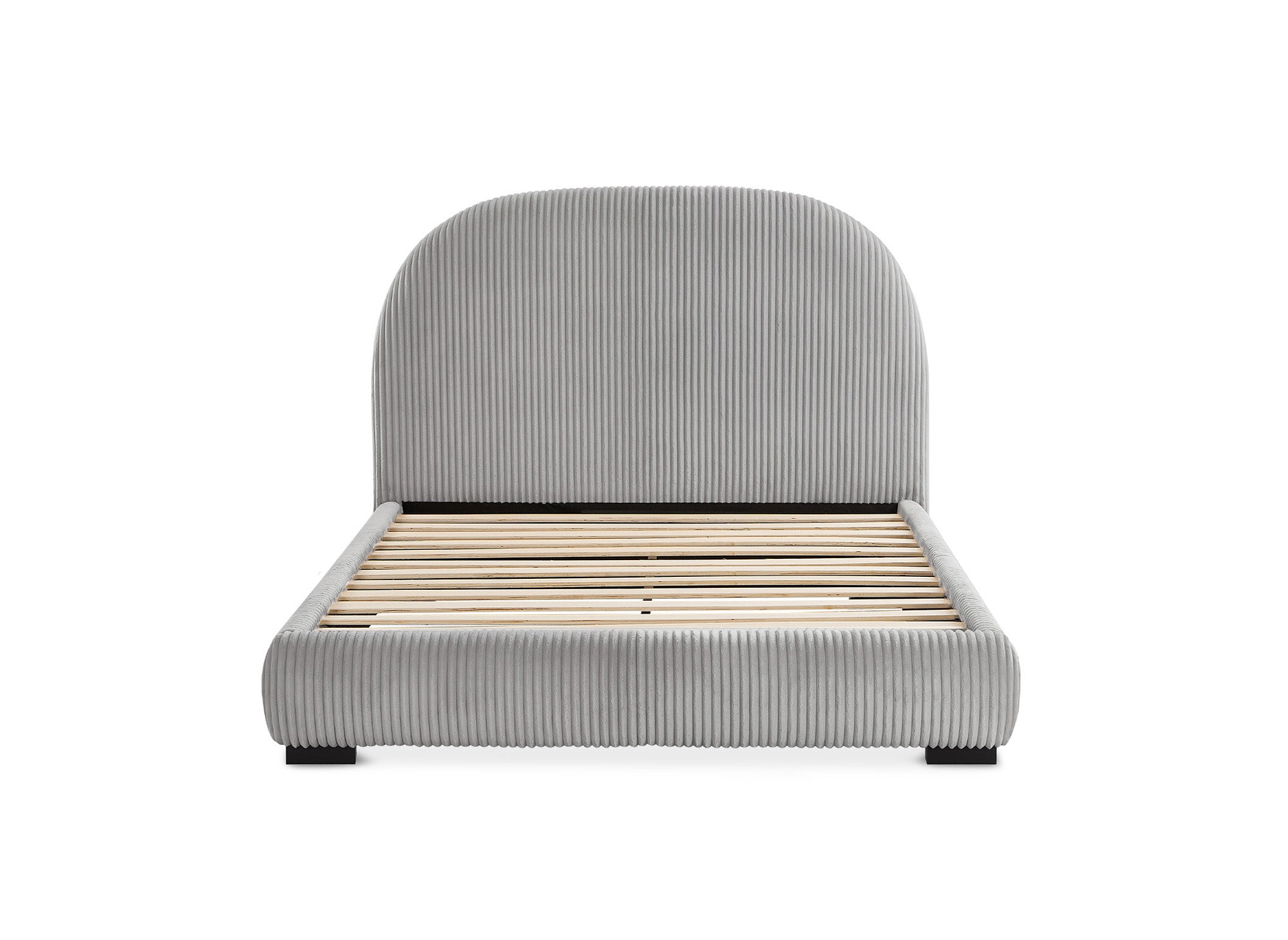 Dickes graues Cord-Doppelbett 140x190cm COSY