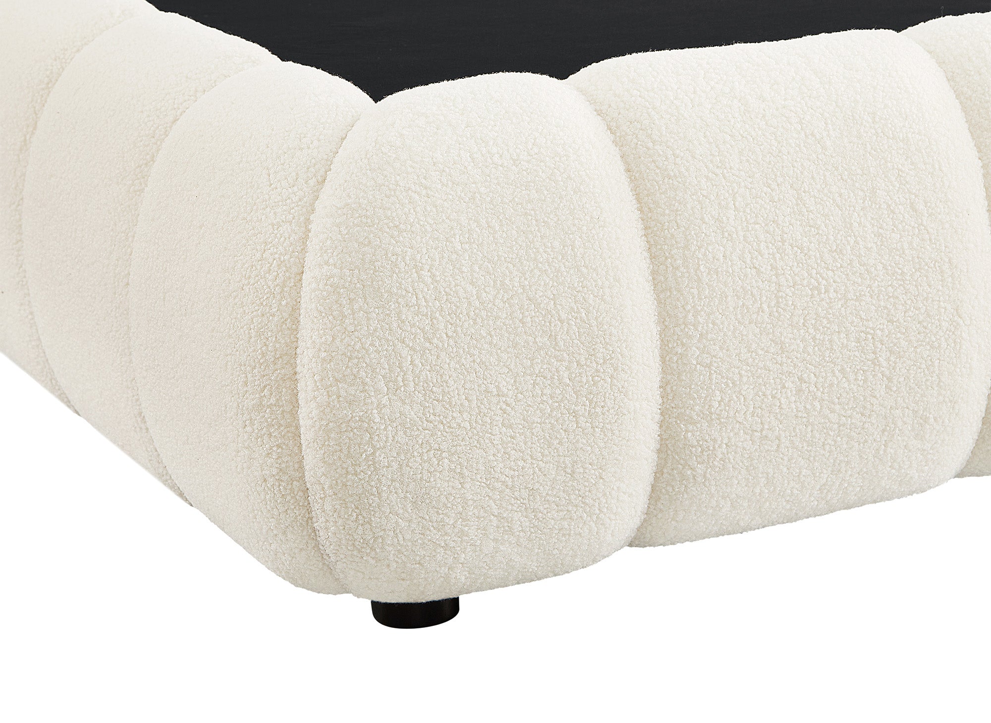 YOURI Bett mit Stauraum, Frottee, ecru, 180 x 200 cm