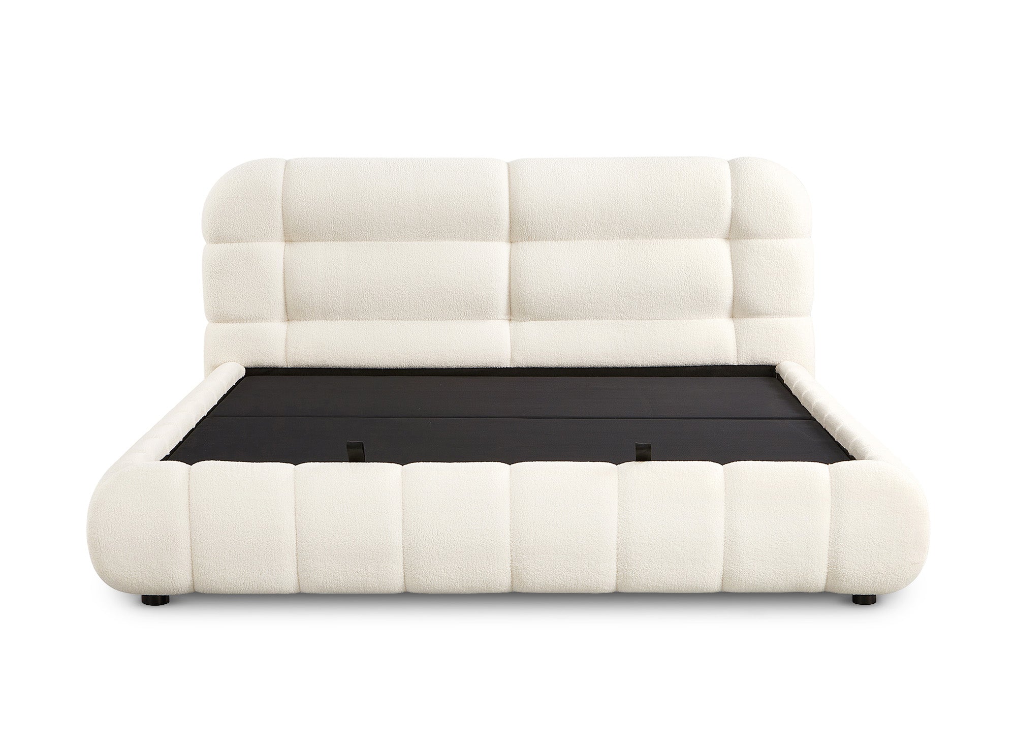 YOURI Bett mit Stauraum, Frottee, ecru, 180 x 200 cm