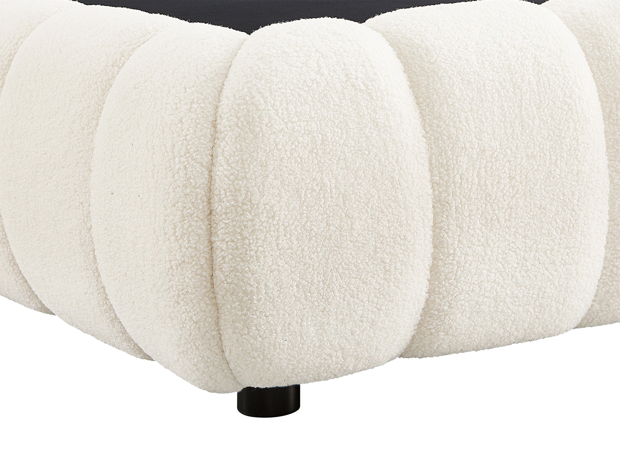 YOURI Bett mit Stauraum aus Frottee, ecru, 140 x 190 cm