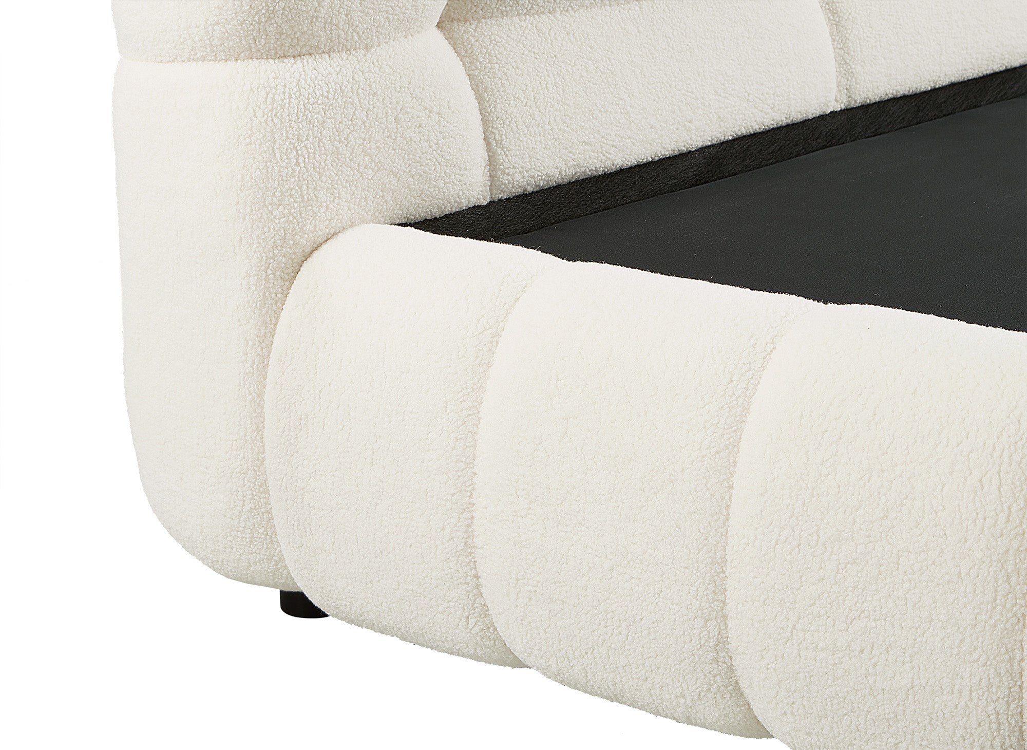 YOURI Bett mit Stauraum aus Frottee, ecru, 140 x 190 cm