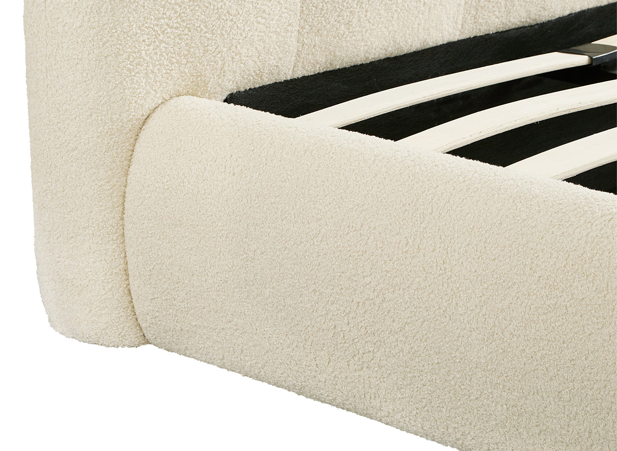 Doppelbett aus beigem Frotteestoff 180x200cm BISCUIT