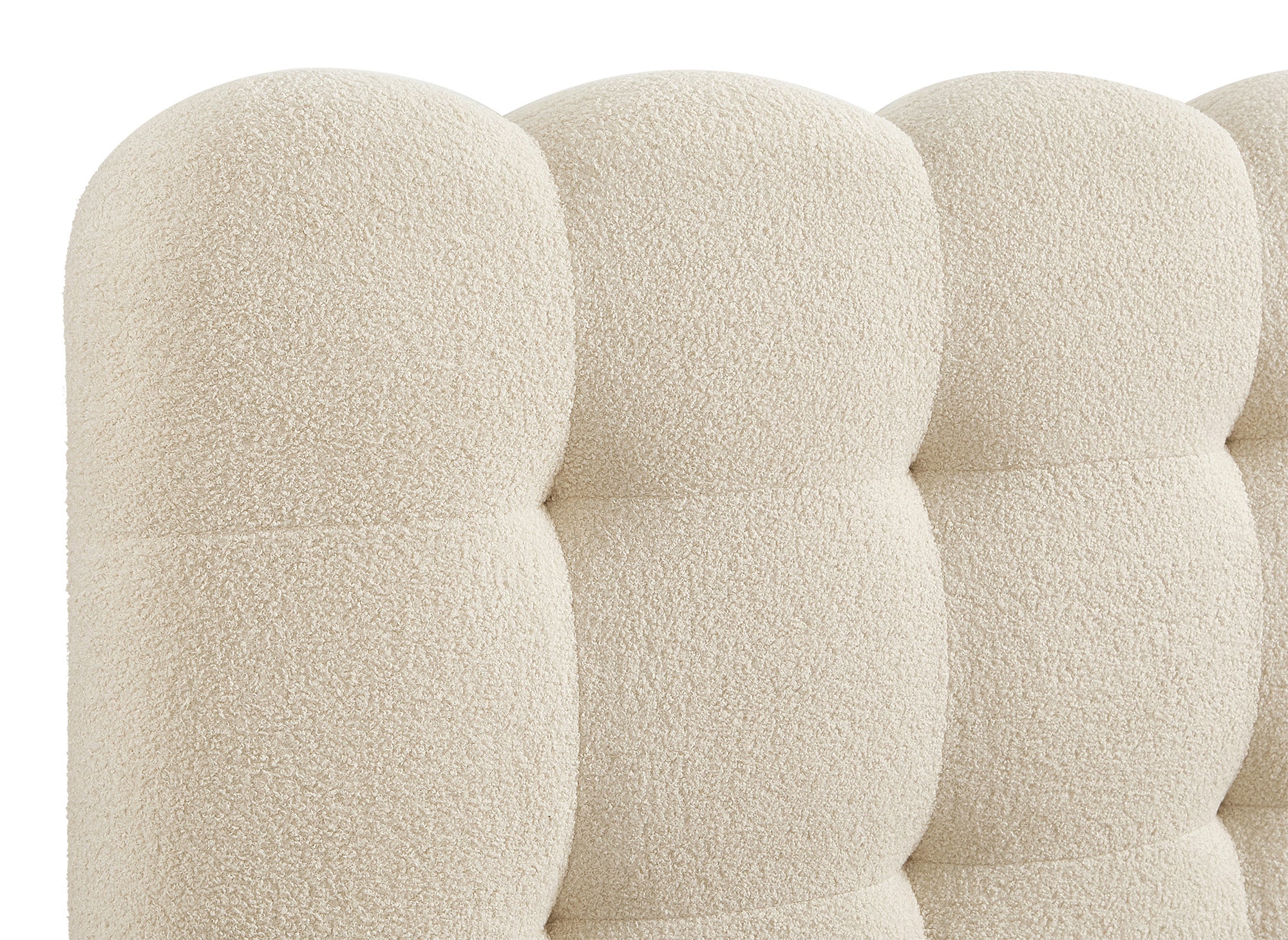 Doppelbett aus beigem Frotteestoff 180x200cm BISCUIT