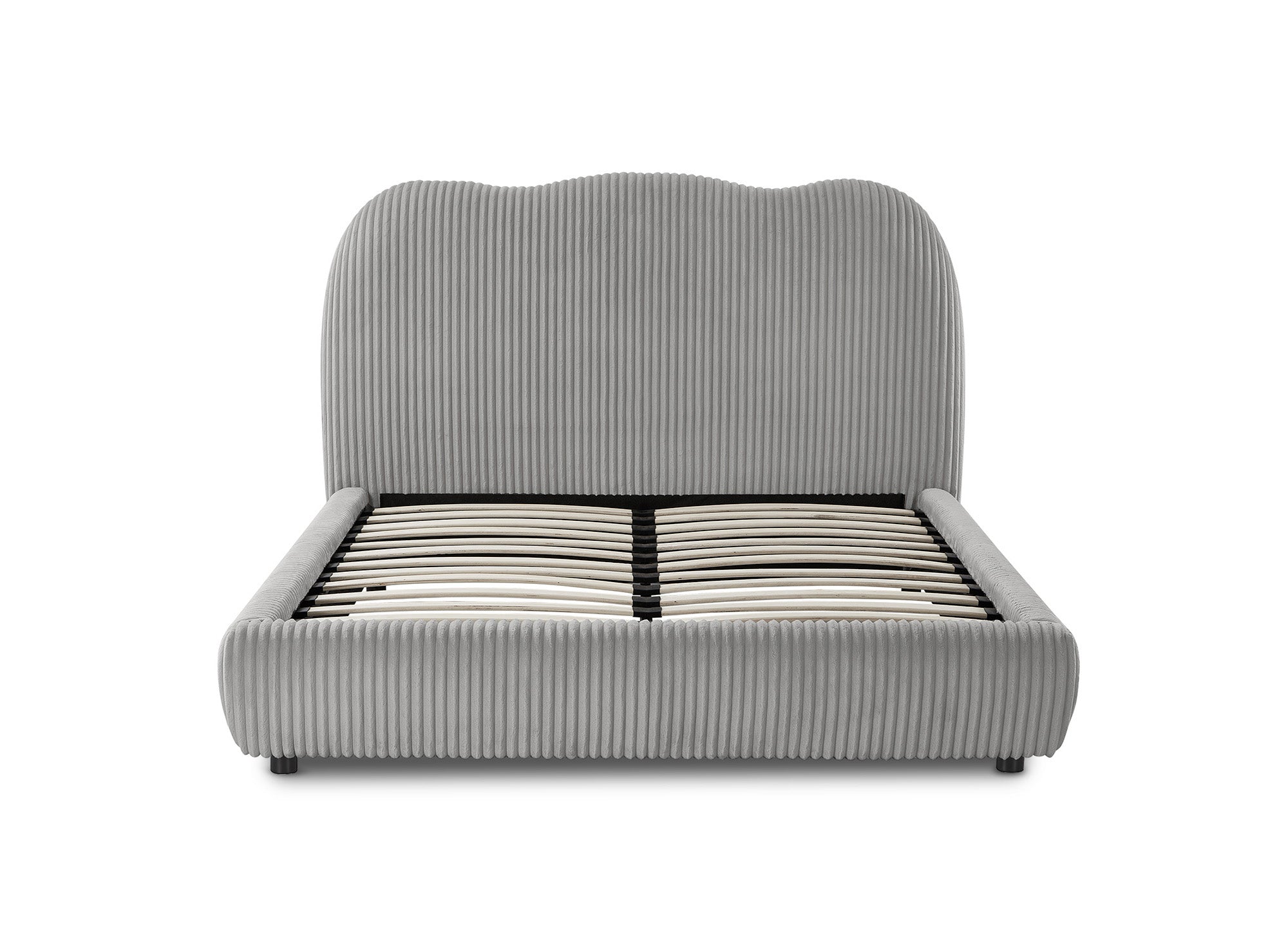 SARA Doppelbett aus dickem grauem Cord 140x190cm