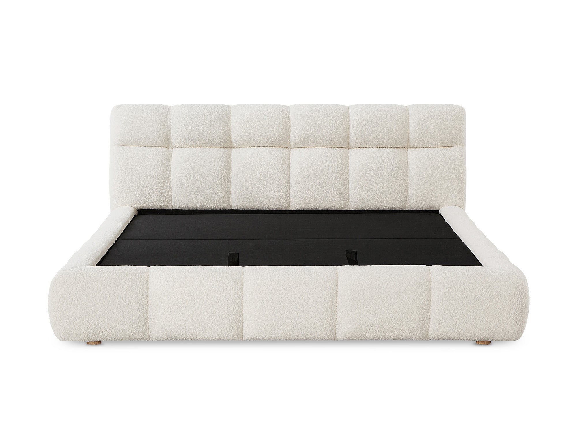 GEORGINA Bett mit Stauraum aus Frottee, ecru, 180 x 200 cm