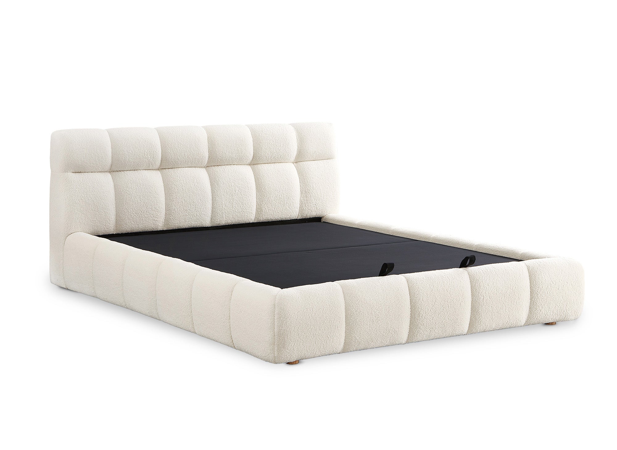 GEORGINA Bett mit Stauraum aus Frottee, ecru, 180 x 200 cm