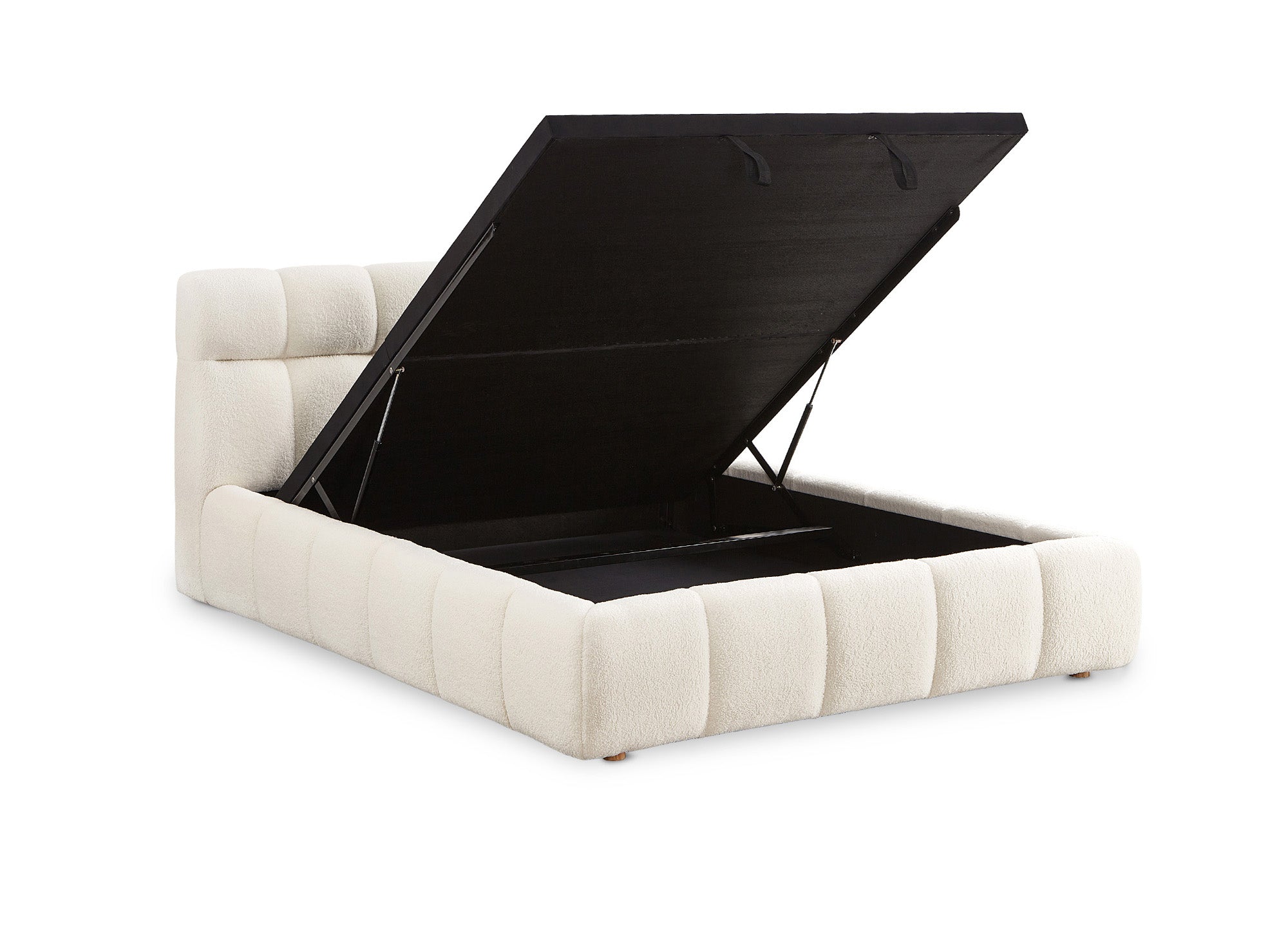 GEORGINA Bett mit Stauraum aus Frottee, ecru, 140 x 190 cm