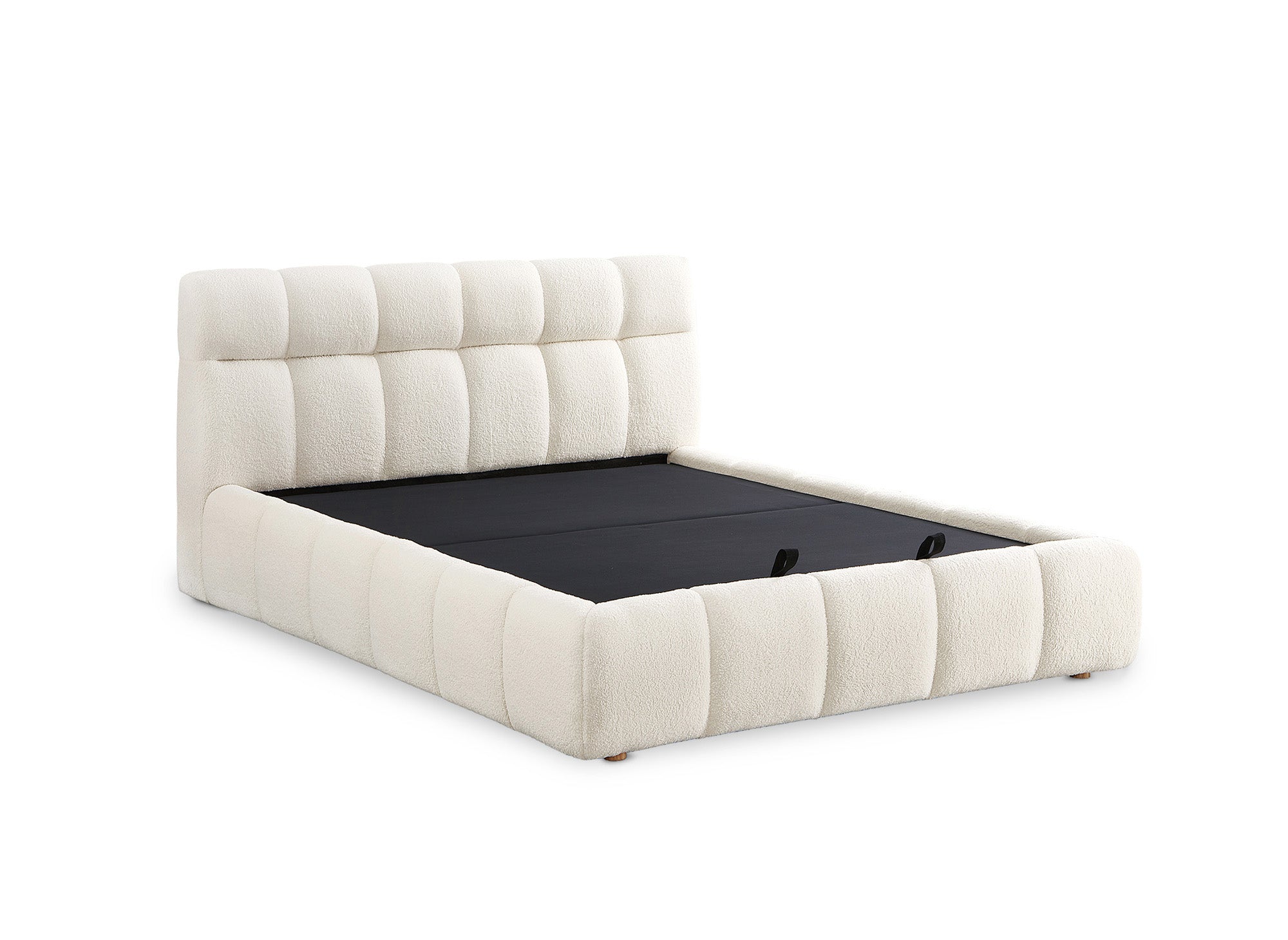 GEORGINA Bett mit Stauraum aus Frottee, ecru, 140 x 190 cm