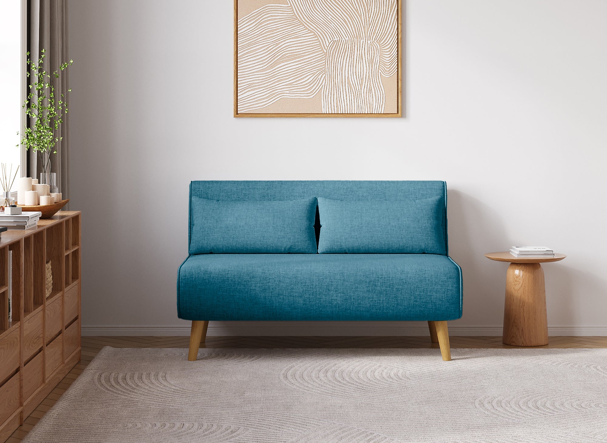 TONKA 2-Sitzer-Sitzbank aus blauem Stoff