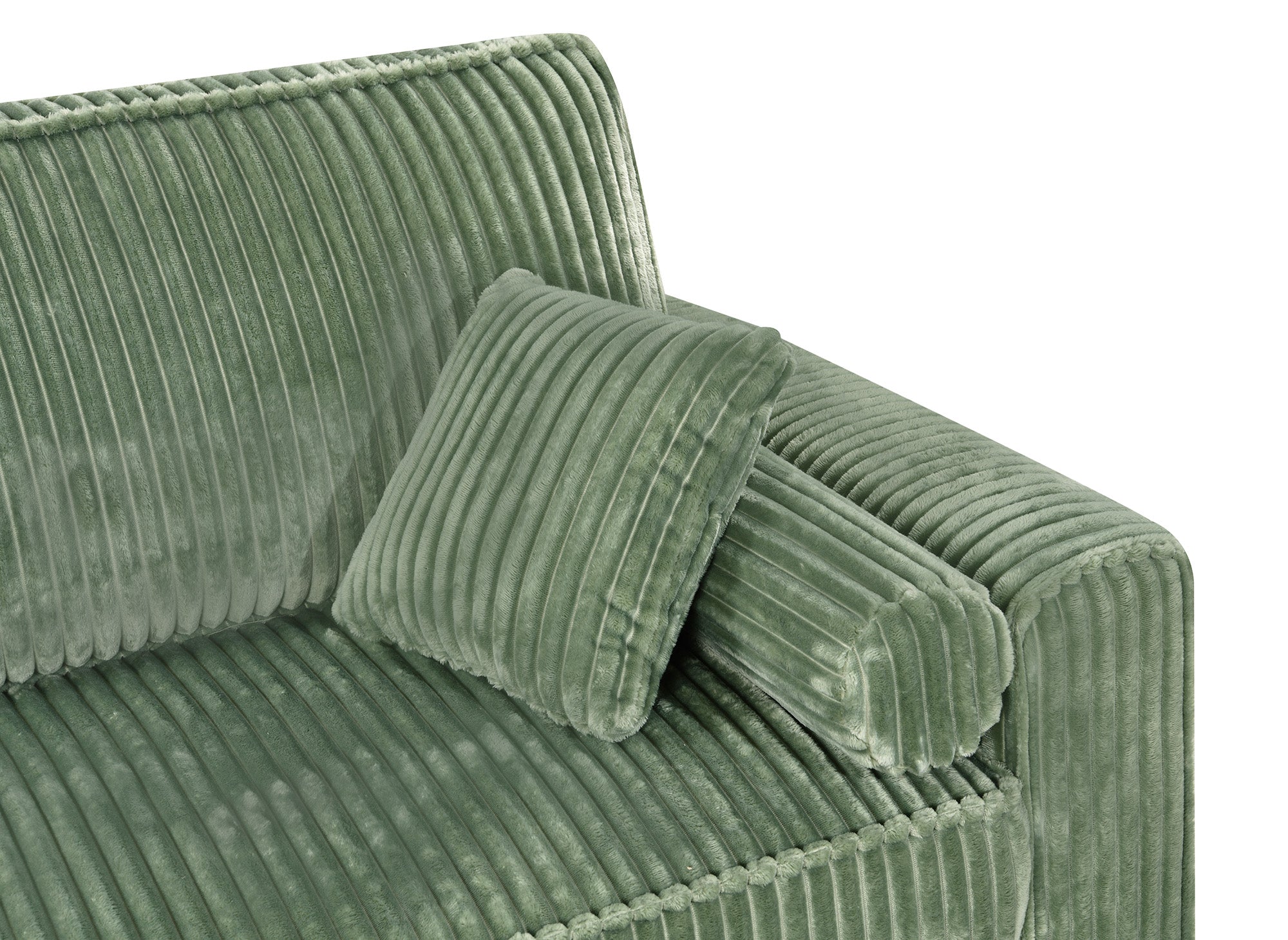 ALINE 3-Sitzer-Schlafsofa aus dickem grünem Cord