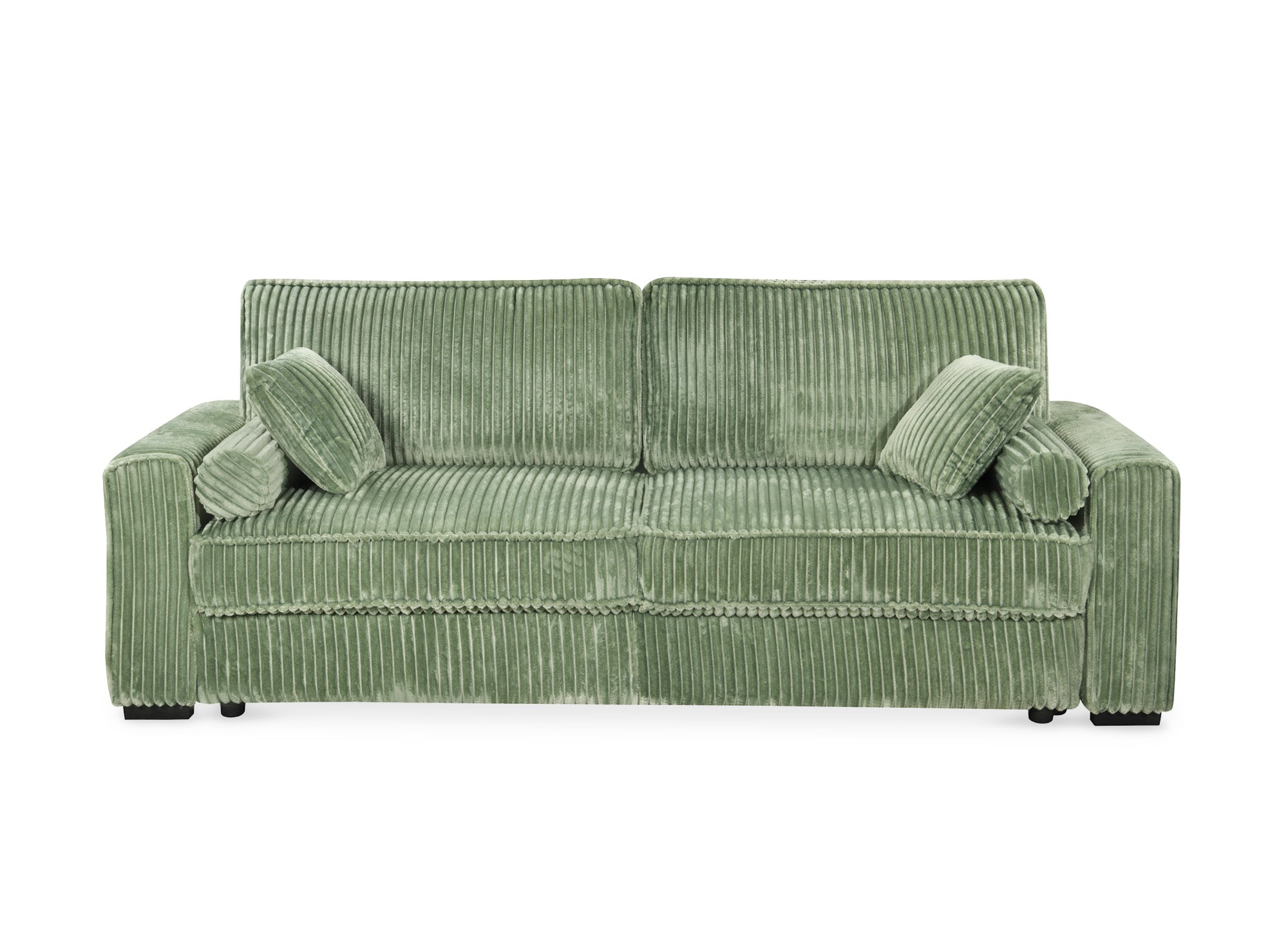 ALINE 3-Sitzer-Schlafsofa aus dickem grünem Cord
