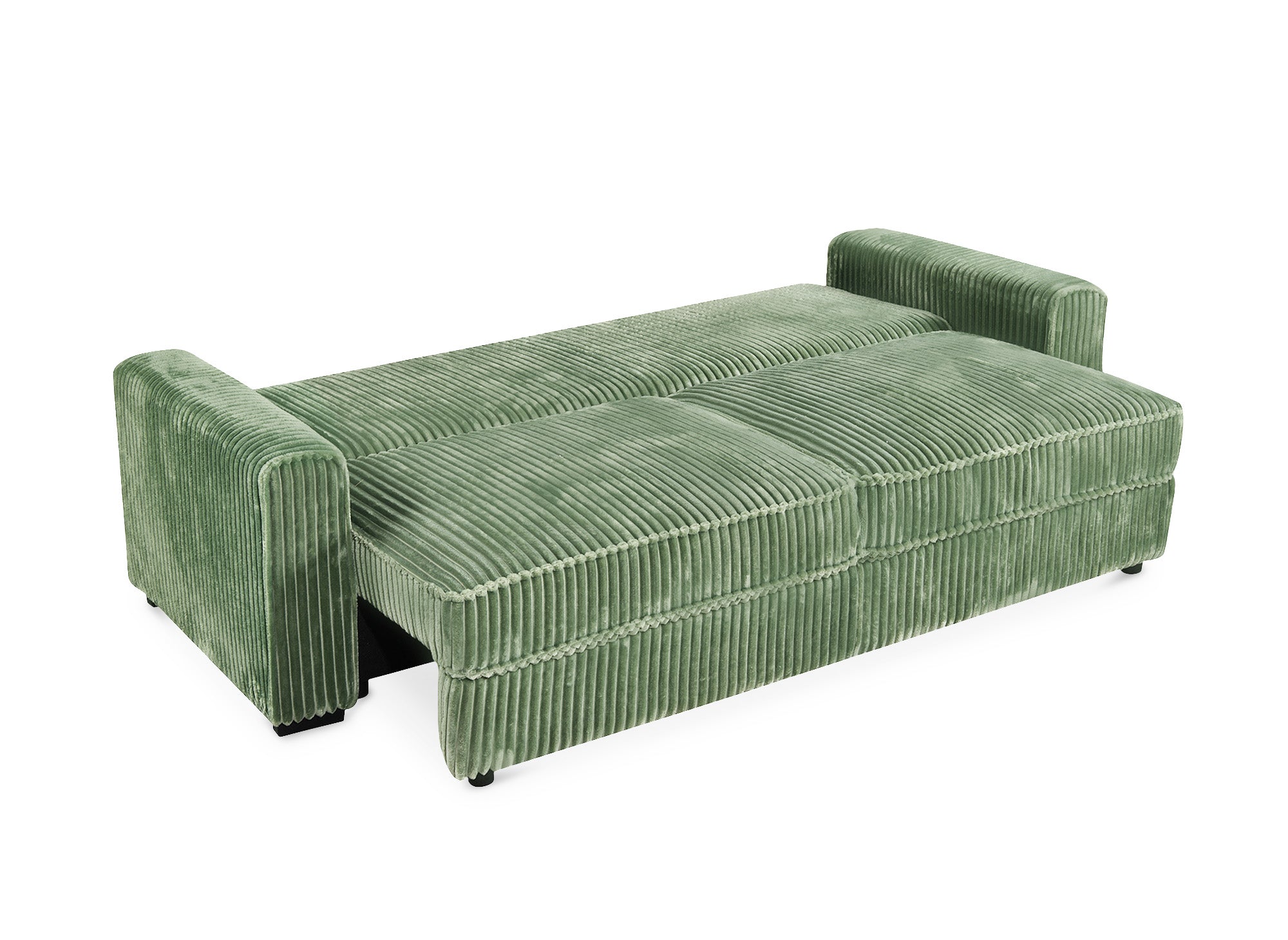 ALINE 3-Sitzer-Schlafsofa aus dickem grünem Cord