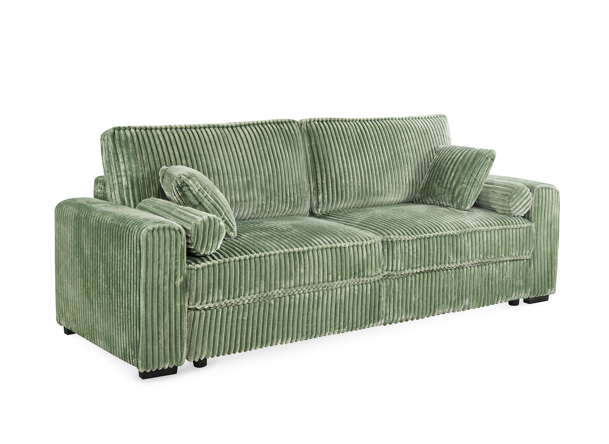ALINE 3-Sitzer-Schlafsofa aus dickem grünem Cord