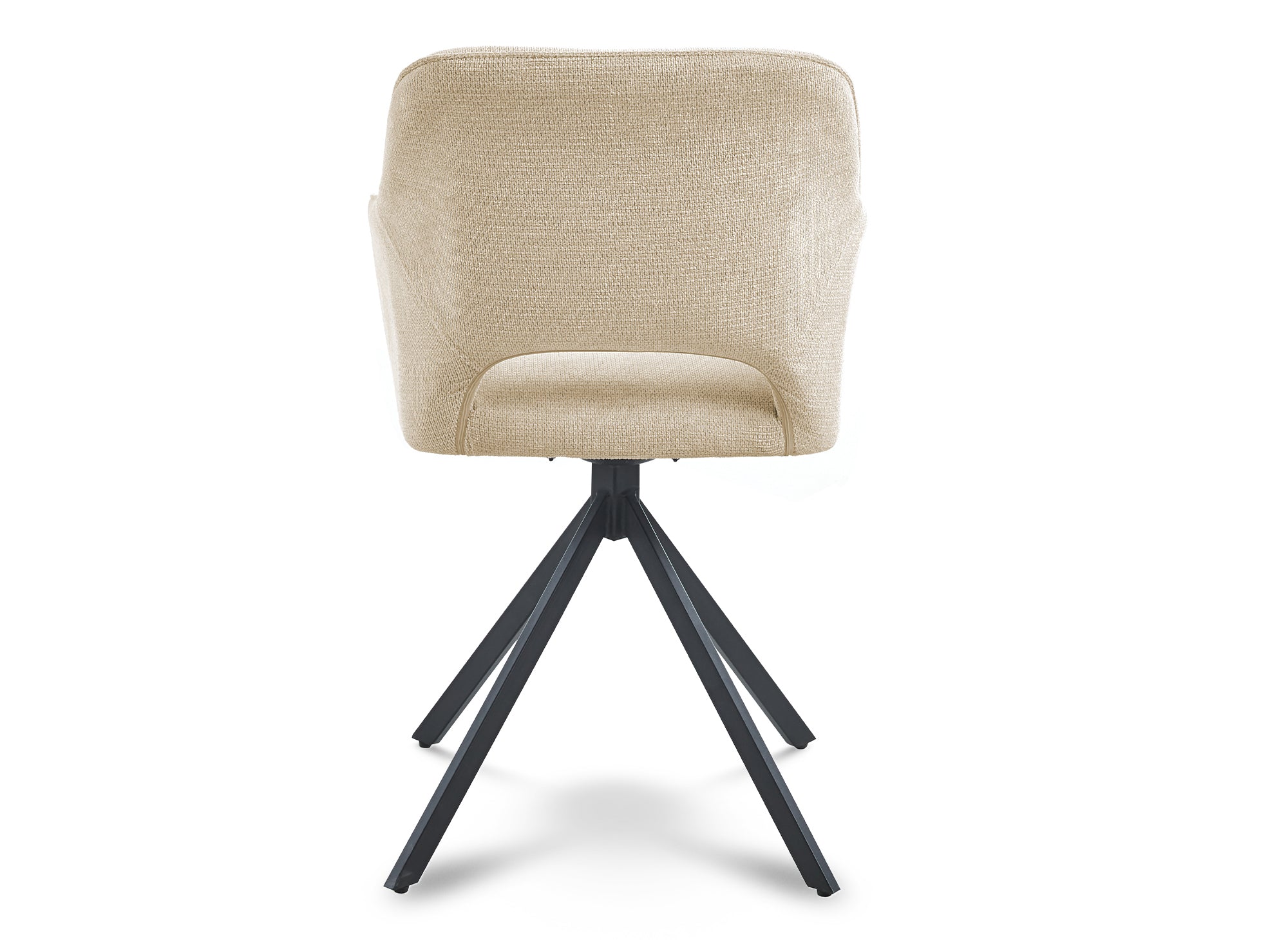 2er Set Designer-Drehstühle aus beigem Samt CIEL