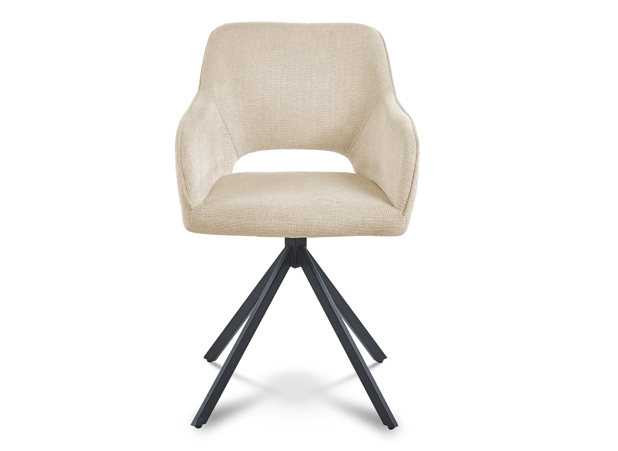2er Set Designer-Drehstühle aus beigem Samt CIEL
