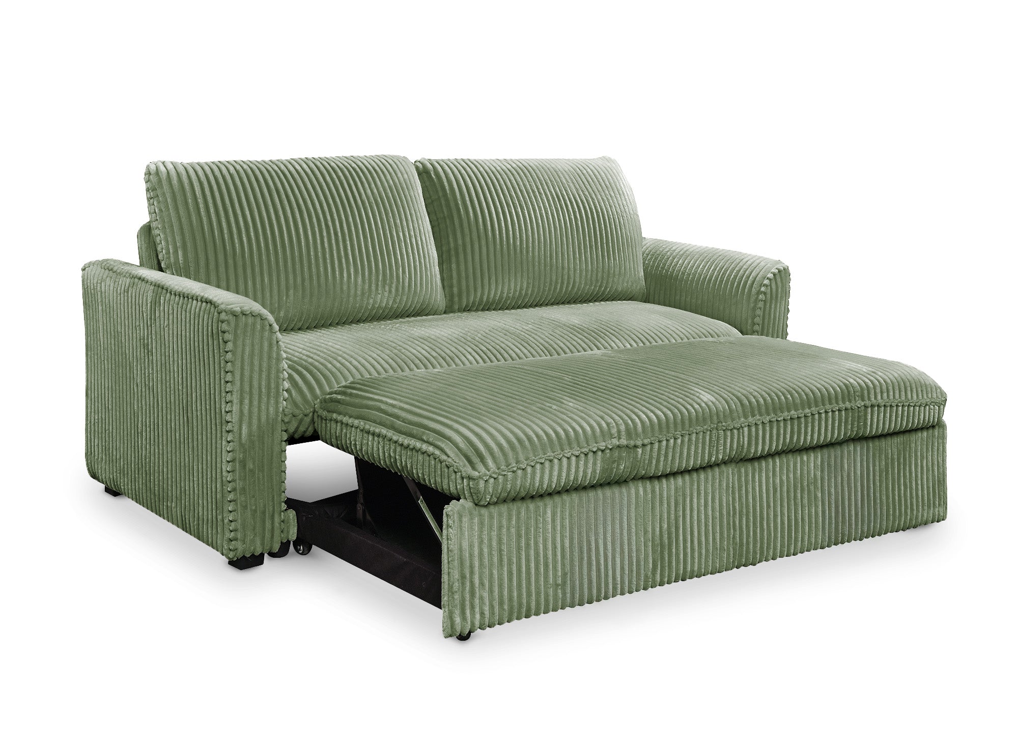 MAYLIE 3-Sitzer-Schlafsofa aus dickem grünem Cord