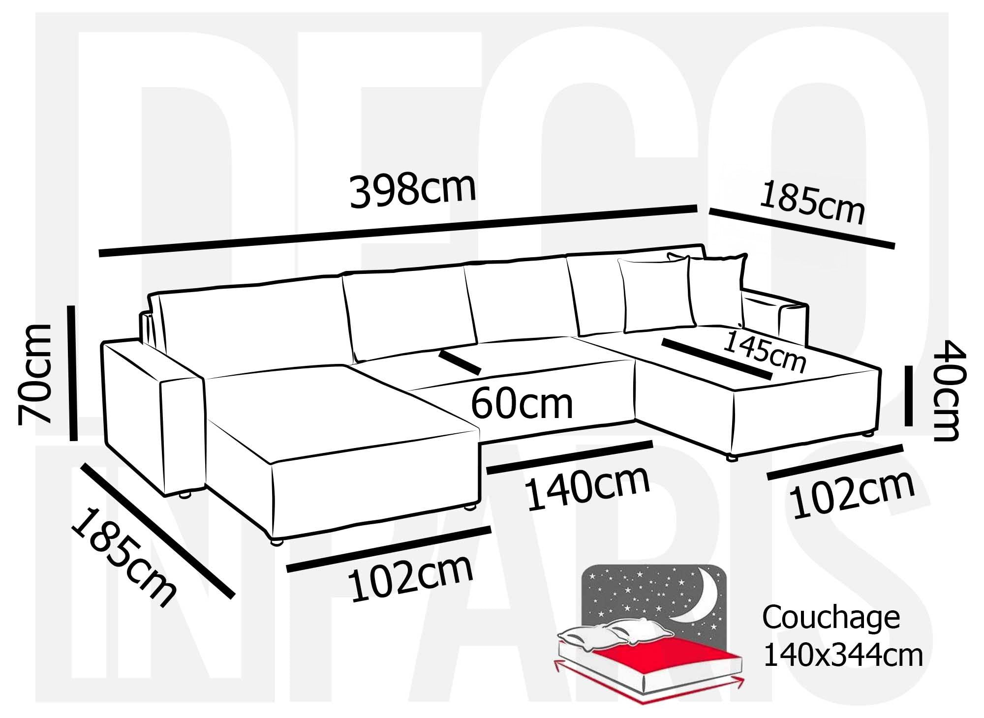 JADE Panorama-Sofa mit Stauraum, Mokka-Cord