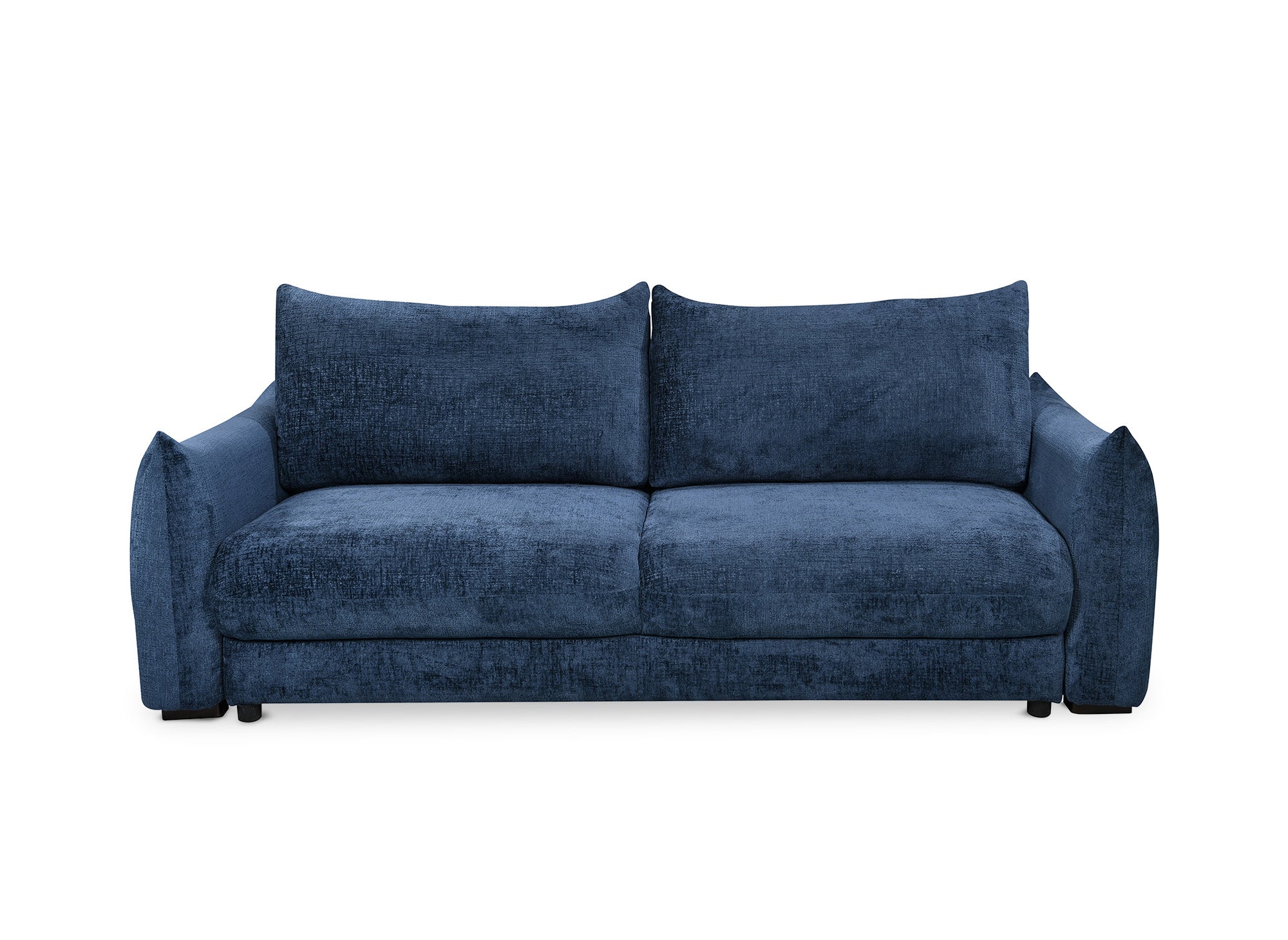 COLBY 3-Sitzer-Sofa aus blau meliertem Samt mit Stauraum