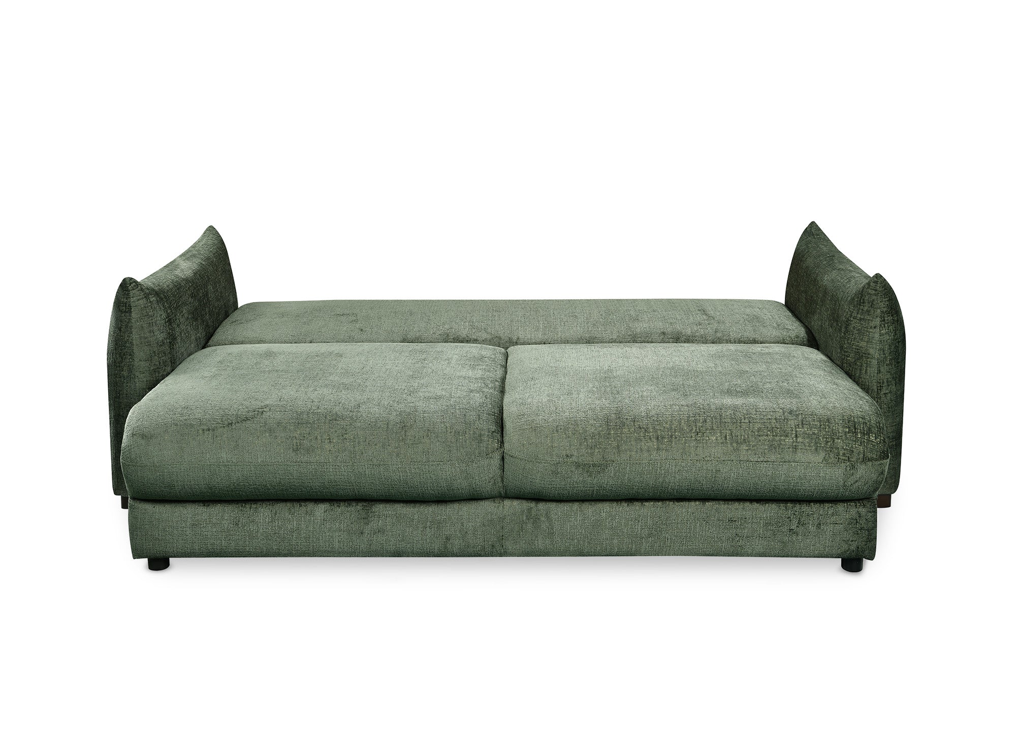 COLBY 3-Sitzer-Schlafsofa mit Stauraum aus khakifarbenem, meliertem Samt