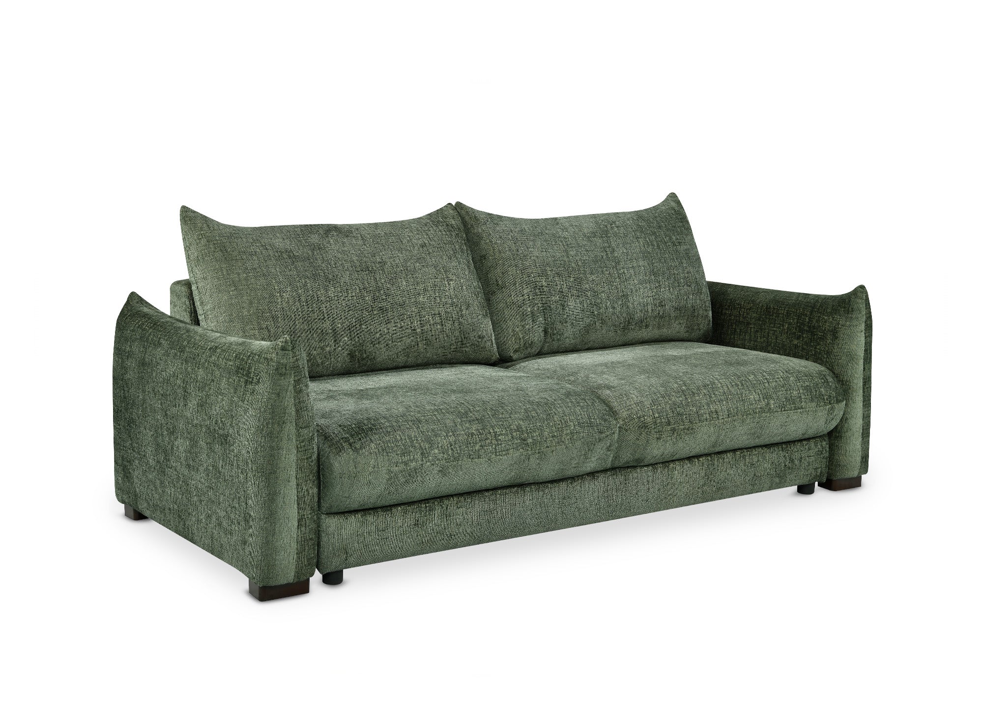 COLBY 3-Sitzer-Schlafsofa mit Stauraum aus khakifarbenem, meliertem Samt