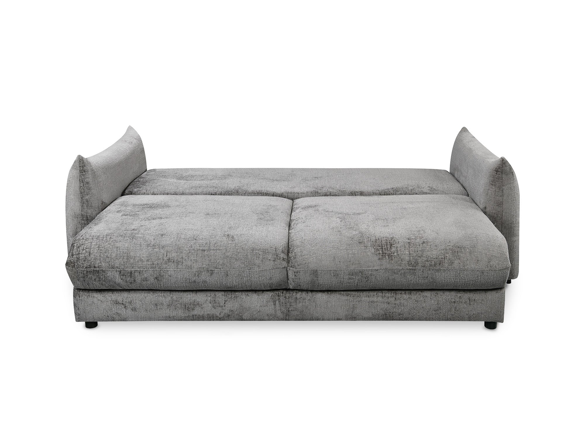 COLBY 3-Sitzer-Sofa aus grau meliertem Samt mit Stauraum