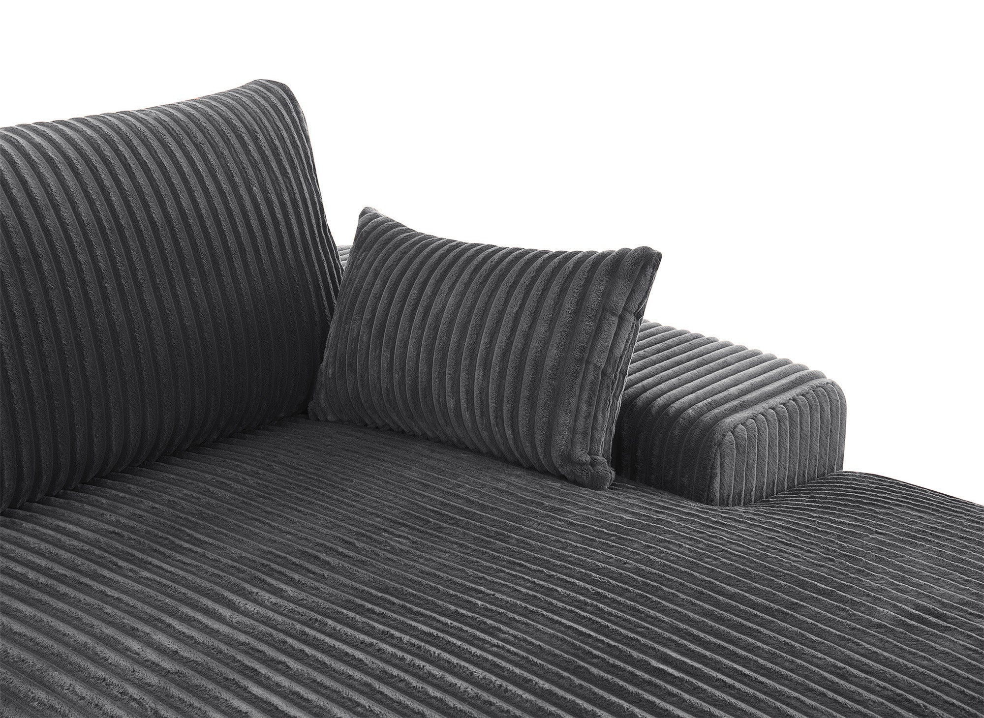 SIRINA weiches graues geripptes Wende-Ecksofa