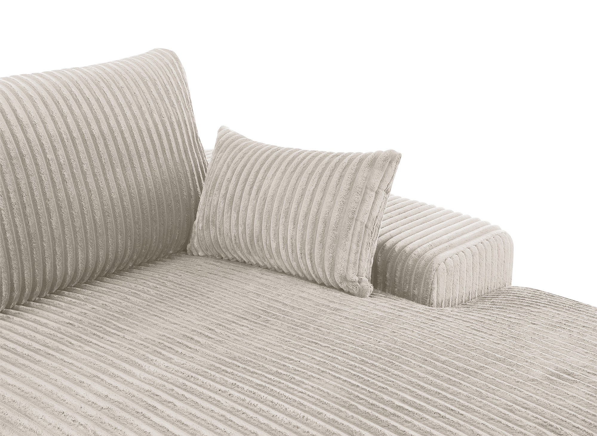 SIRINA weiches beige geripptes Wende-Ecksofa