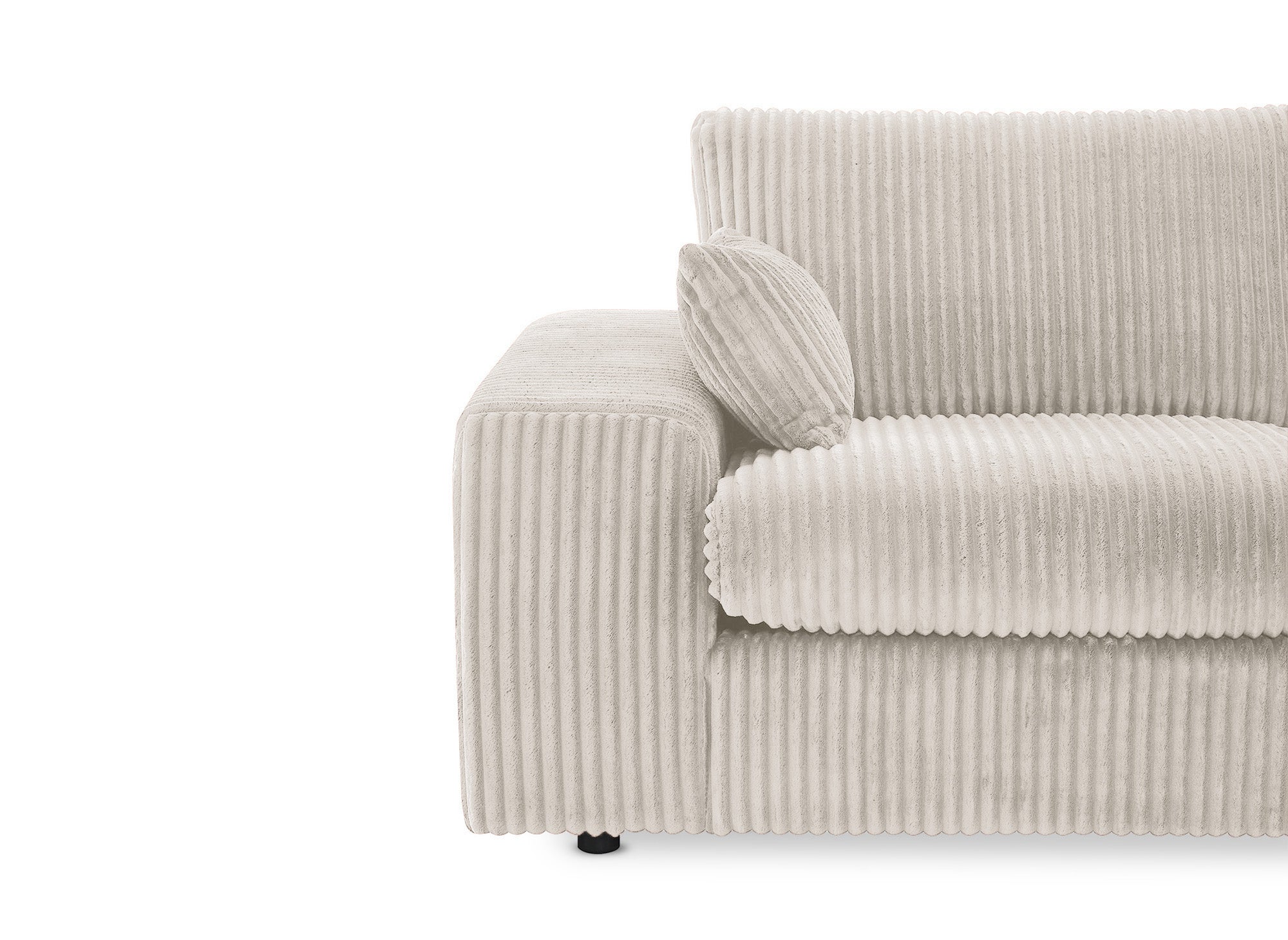 SIRINA weiches beige geripptes Wende-Ecksofa