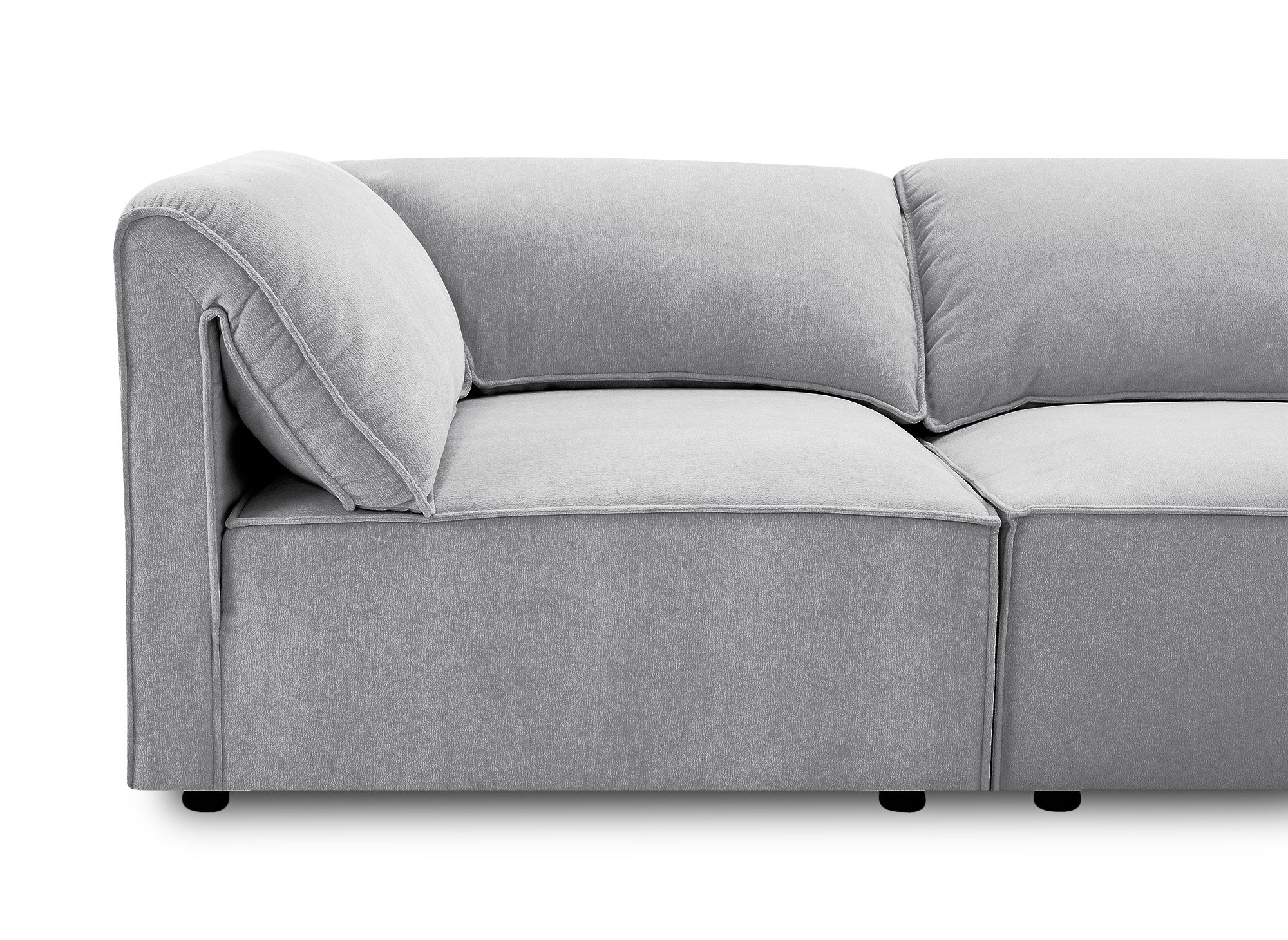 Modulares Ecksofa HARINA aus grauem Samt