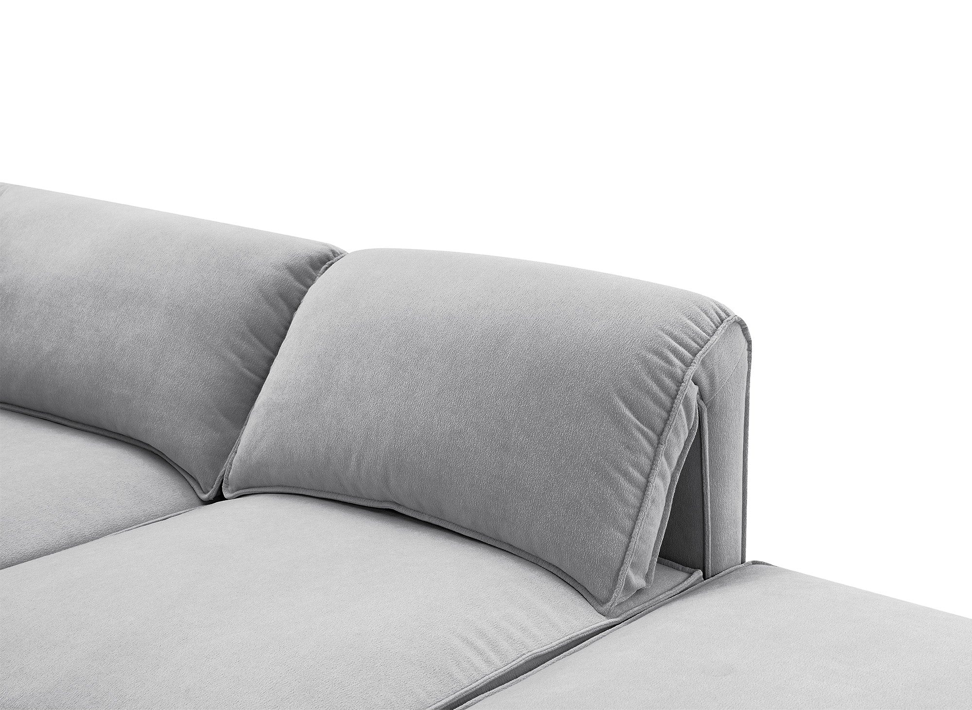 Modulares Ecksofa HARINA aus grauem Samt