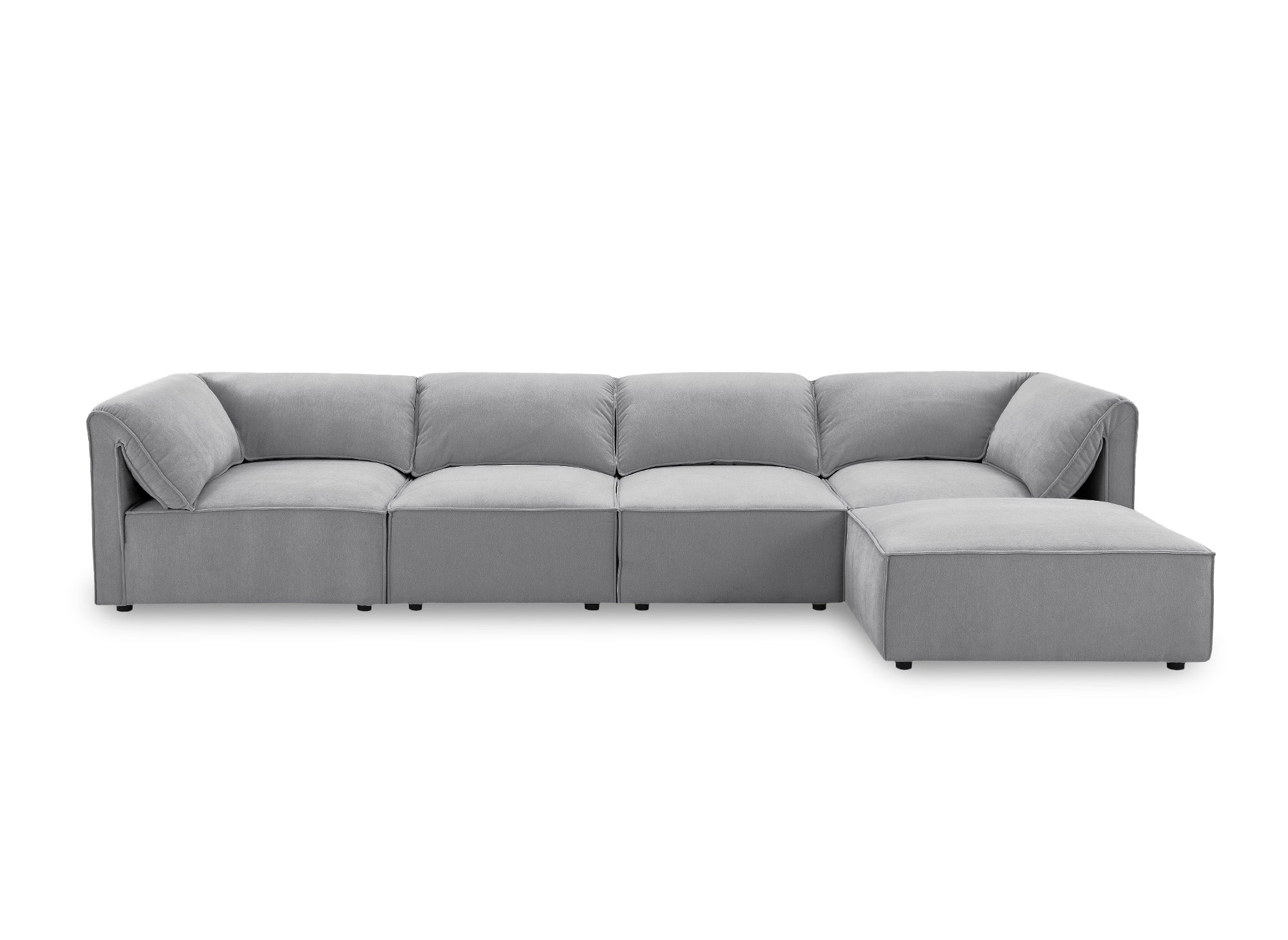 Modulares Ecksofa HARINA aus grauem Samt