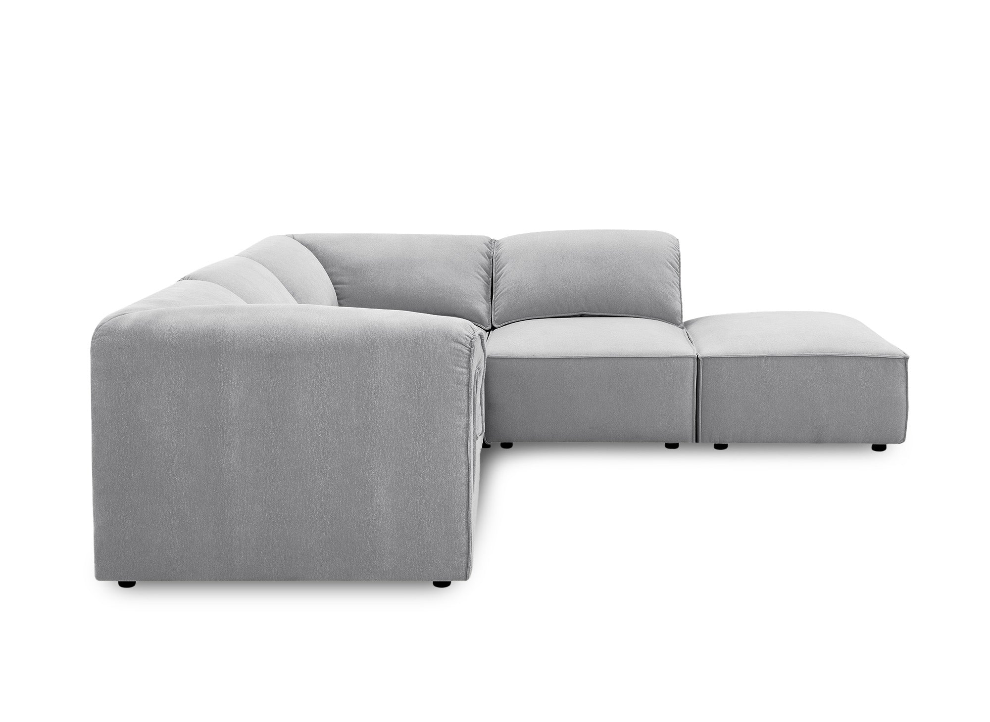 Modulares Ecksofa HARINA aus grauem Samt