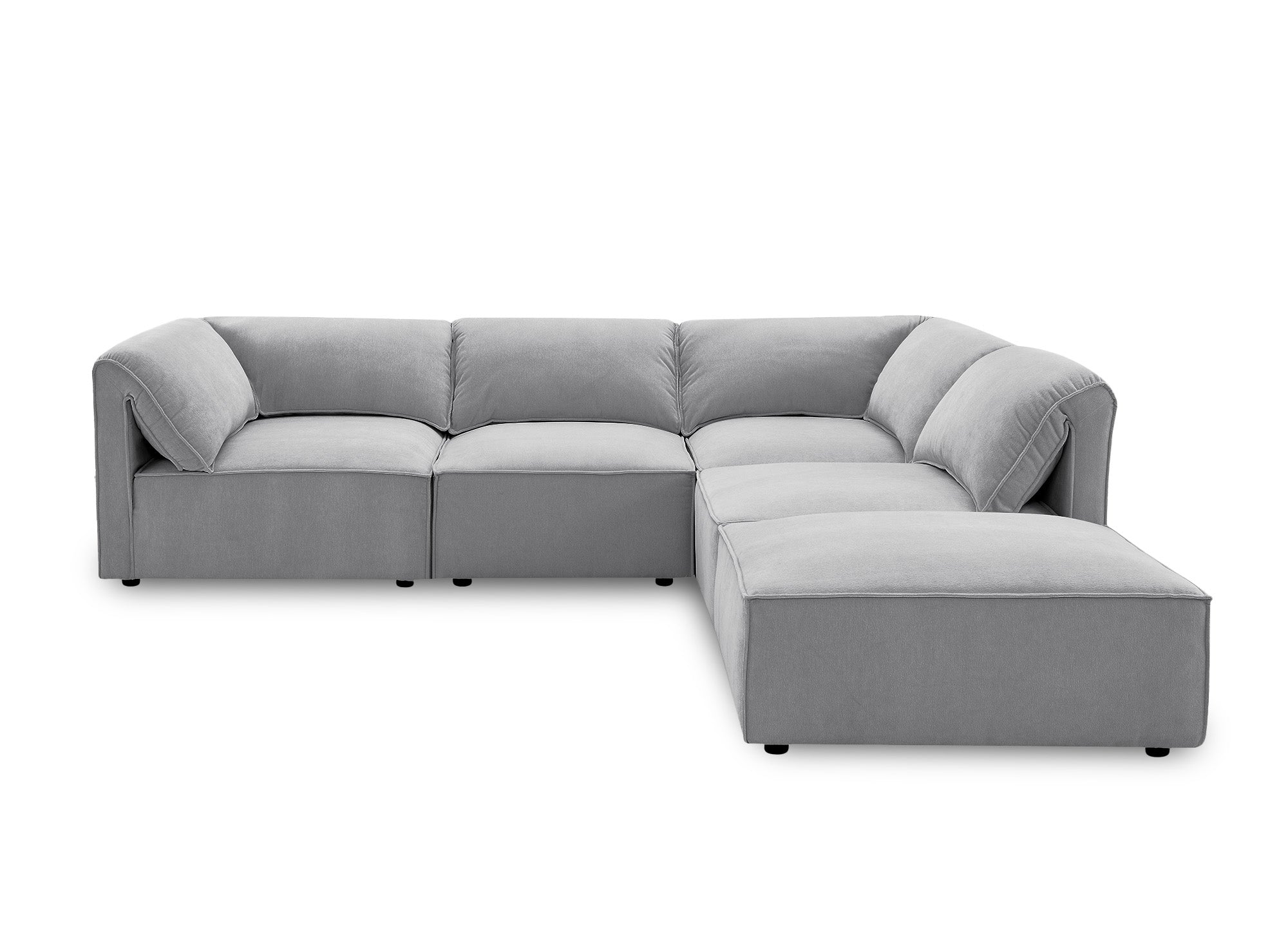 Modulares Ecksofa HARINA aus grauem Samt