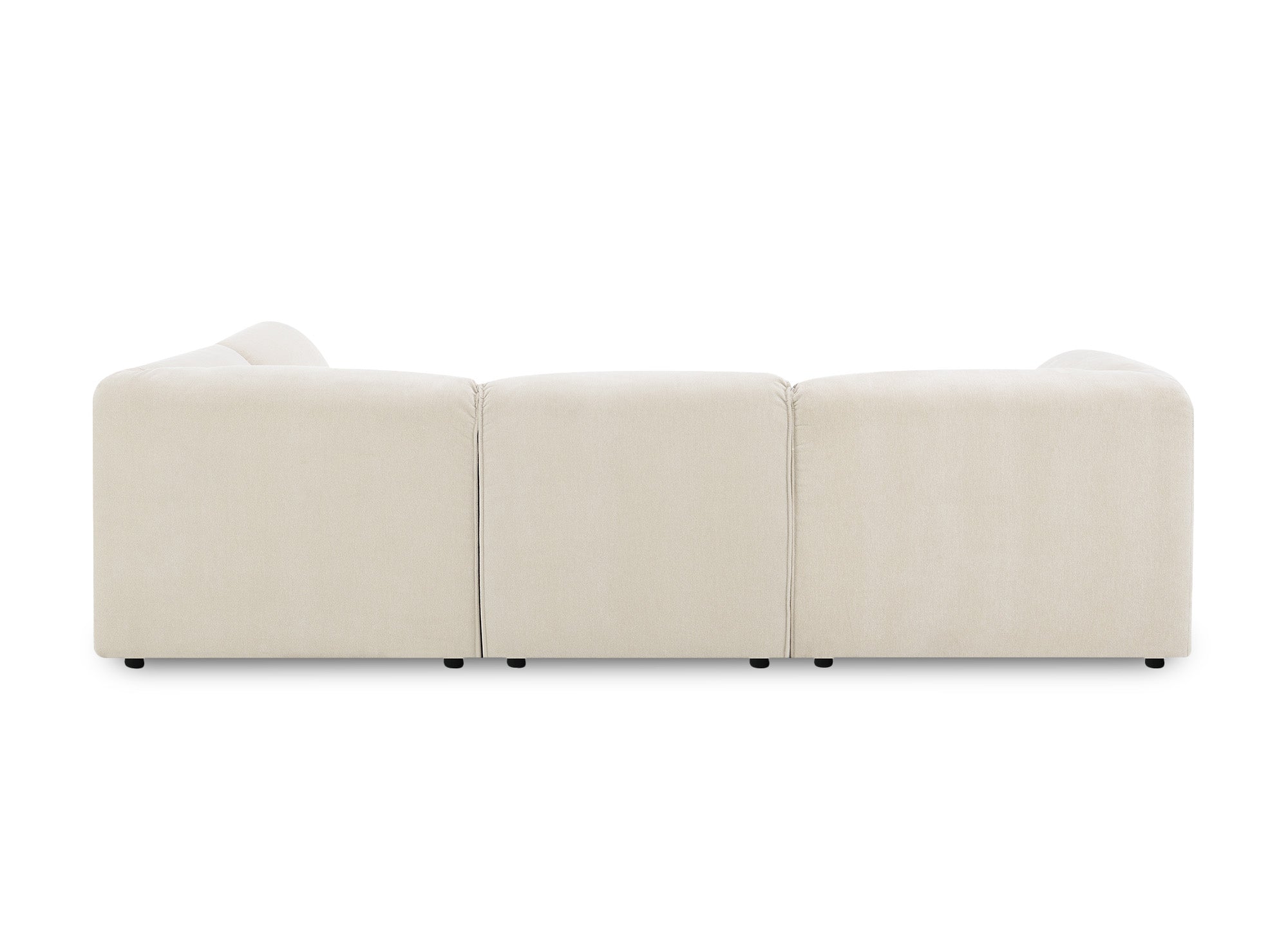 HARINA modulares Ecksofa aus beigefarbenem Samt