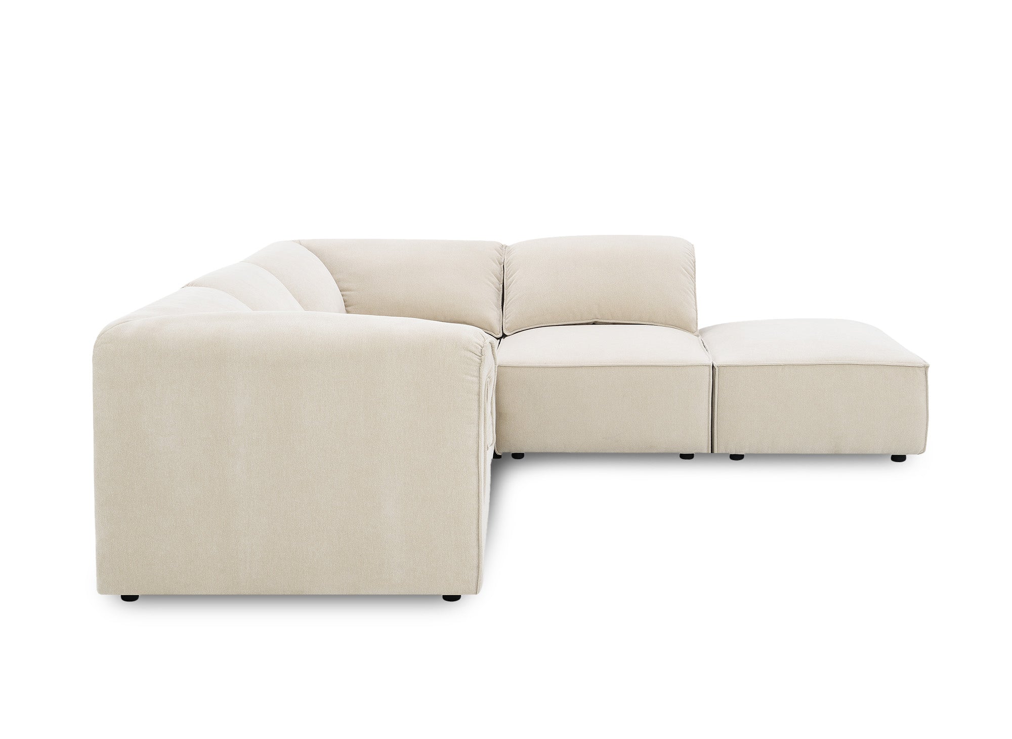 HARINA modulares Ecksofa aus beigefarbenem Samt