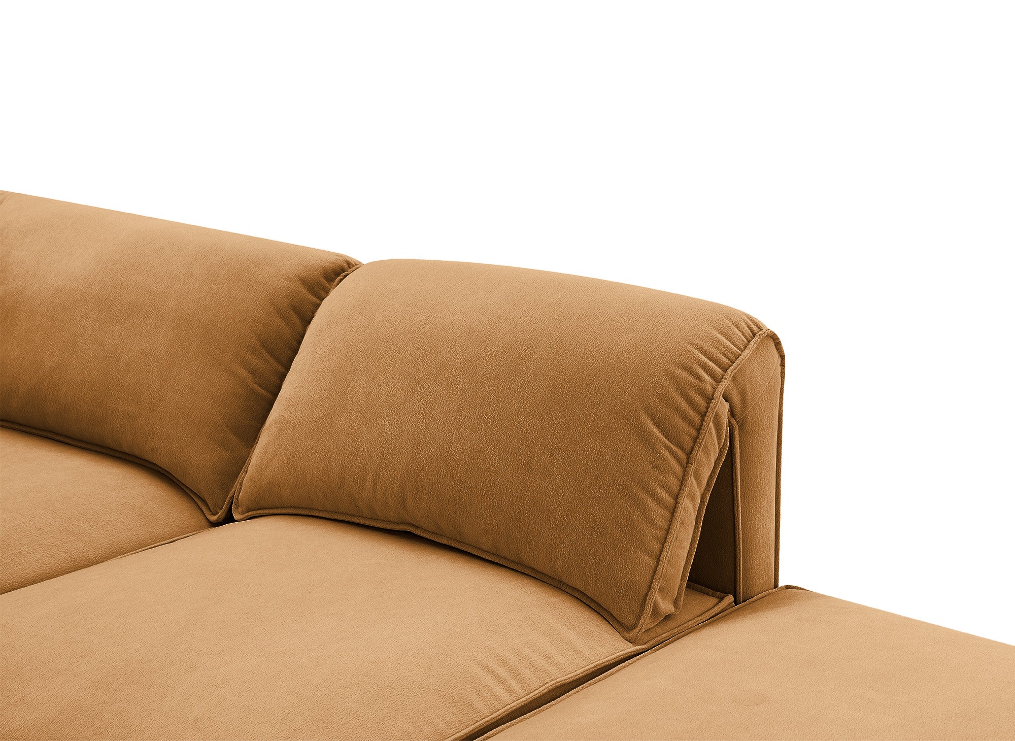 Modulares Ecksofa HARINA aus senffarbenem Samt