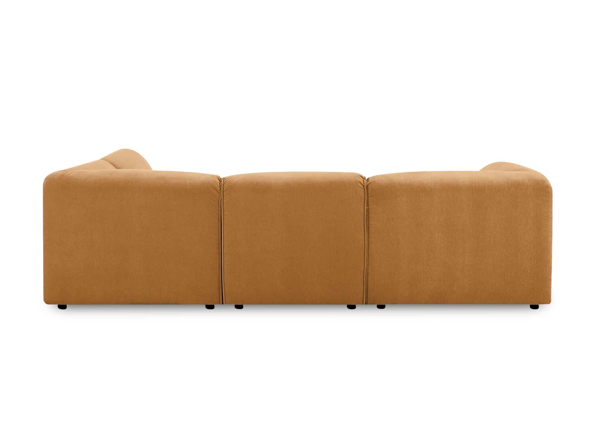 Modulares Ecksofa HARINA aus senffarbenem Samt