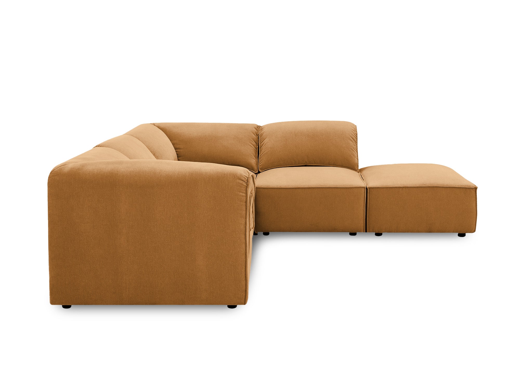 Modulares Ecksofa HARINA aus senffarbenem Samt