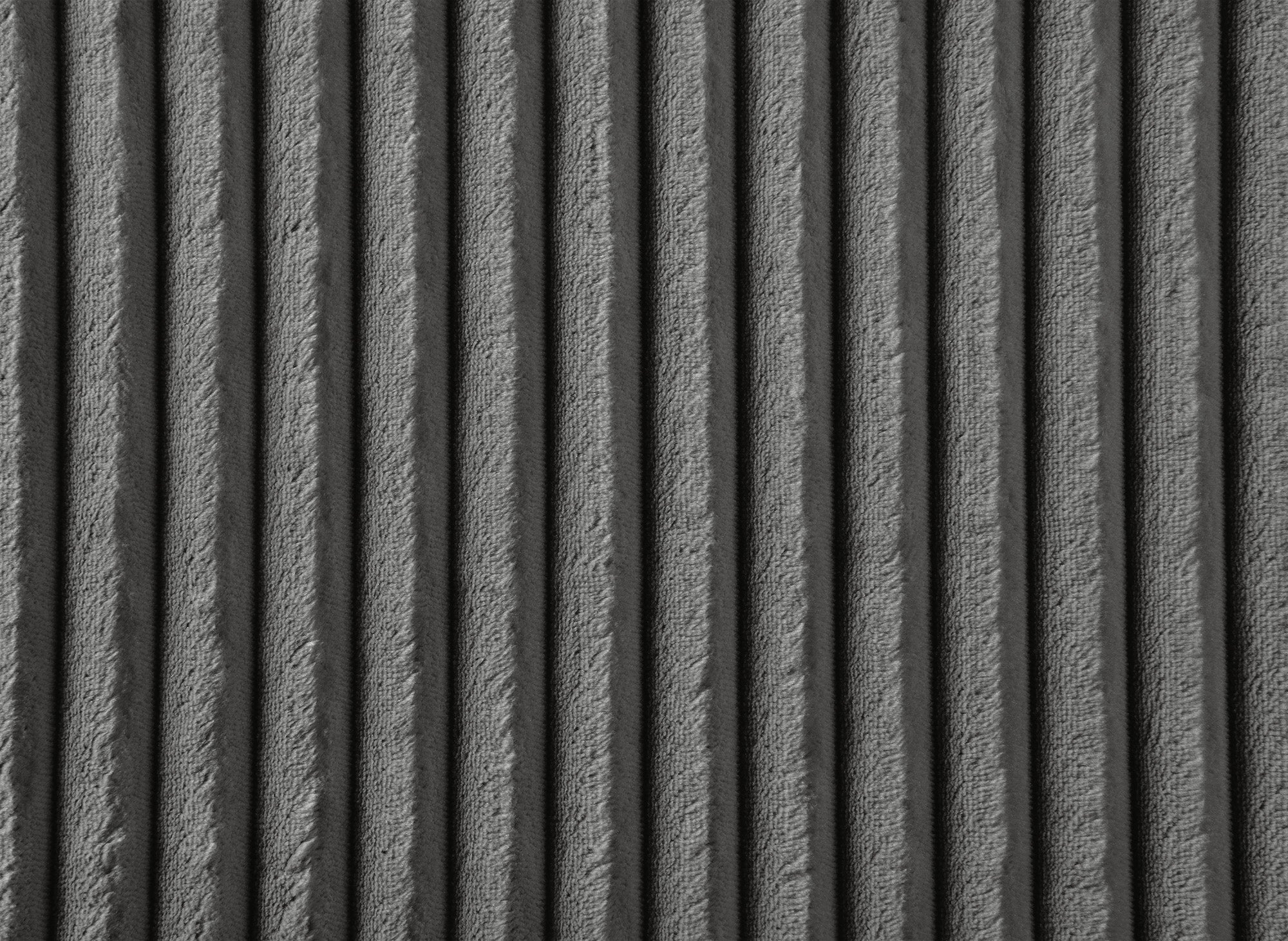 NOELIA, wendbares Ecksofa mit Bettkasten und Stauraum aus dickem grauem Cord