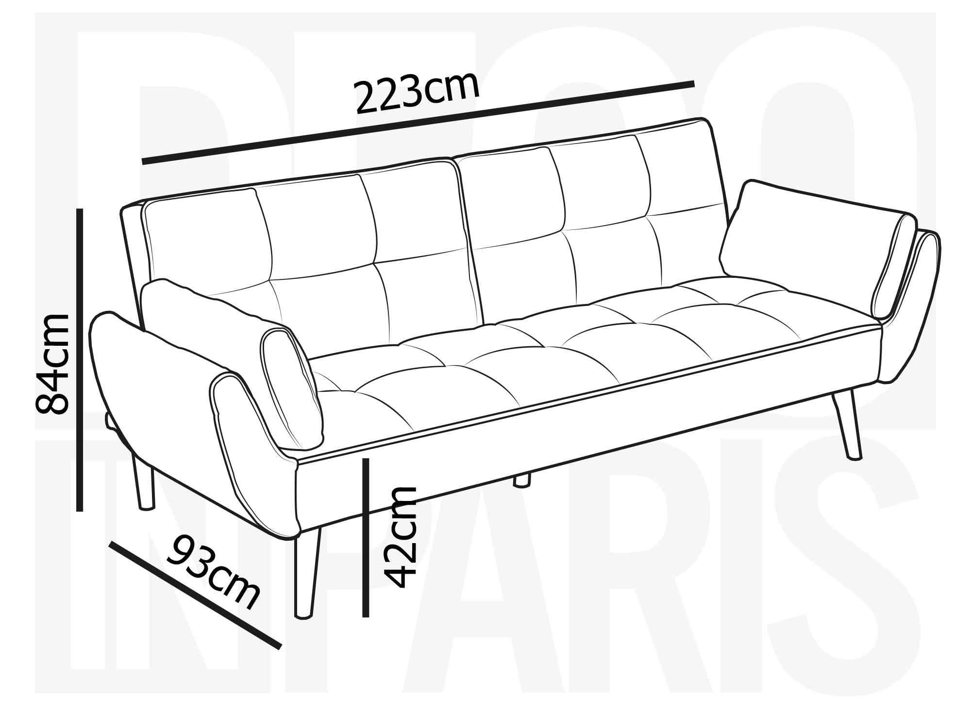NARA 3-Sitzer-Schlafsofa aus ecru-weißem Bouclé-Stoff