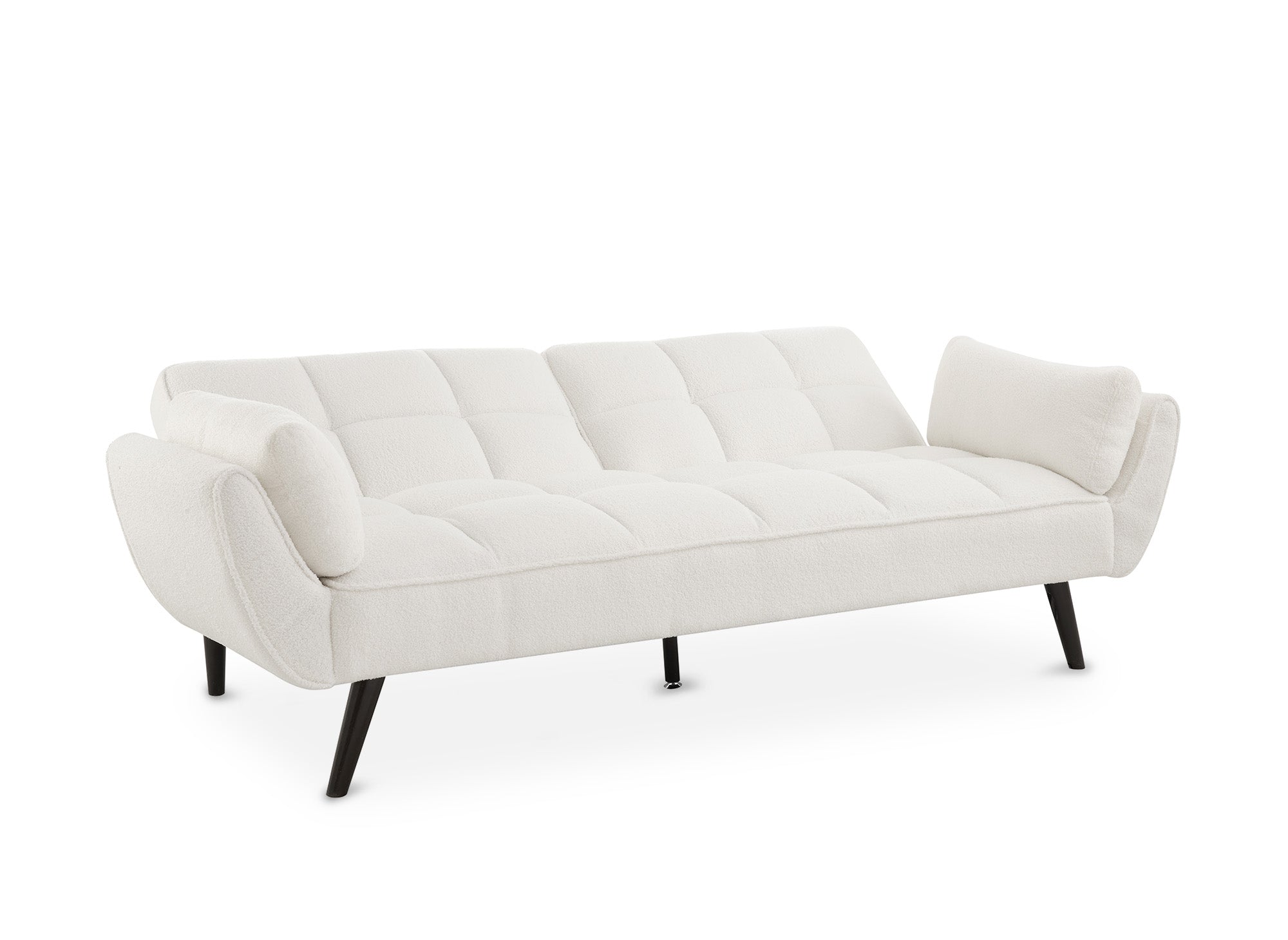 NARA 3-Sitzer-Schlafsofa aus ecru-weißem Bouclé-Stoff