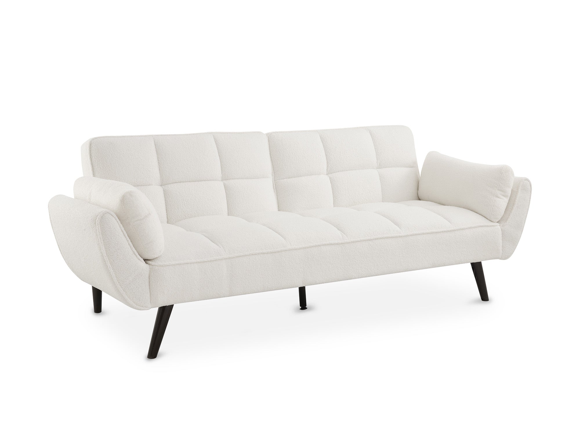 NARA 3-Sitzer-Schlafsofa aus ecru-weißem Bouclé-Stoff