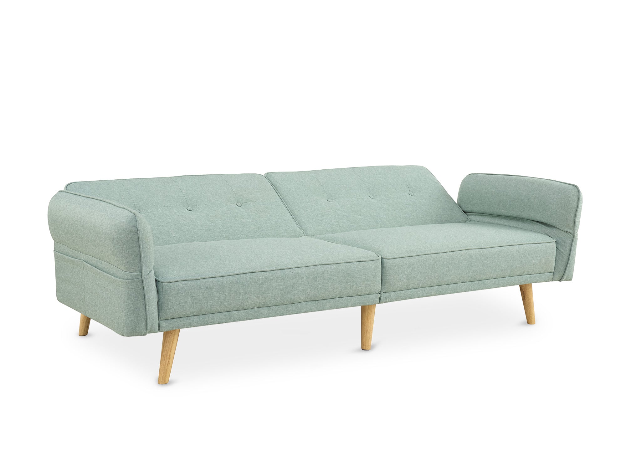 CHILI 3-Sitzer-Schlafsofa aus wassergrünem Stoff