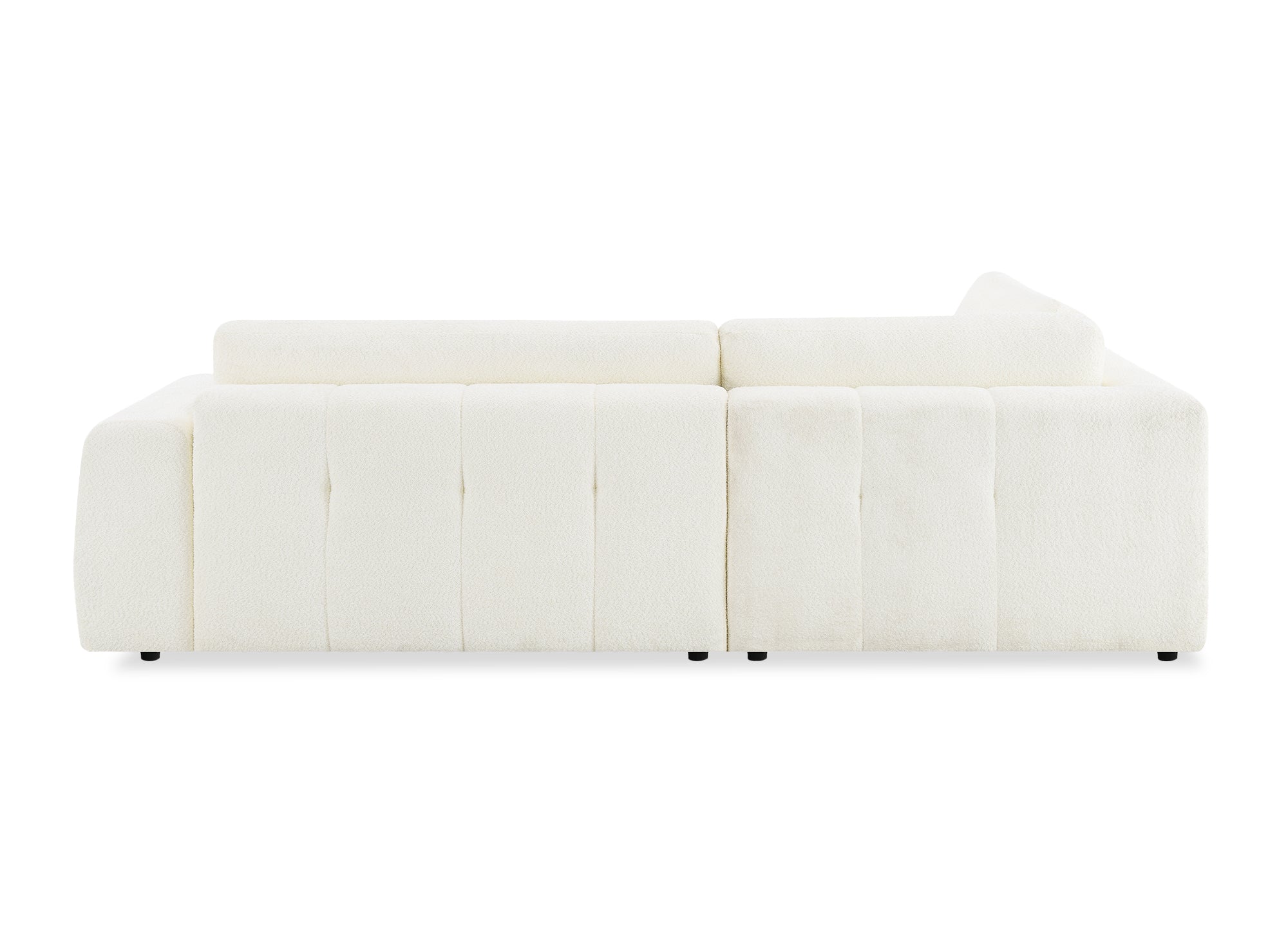 HAVEN umwandelbares Ecksofa mit Stauraum aus ecrufarbenem Bouclé-Stoff – Linke Ecke